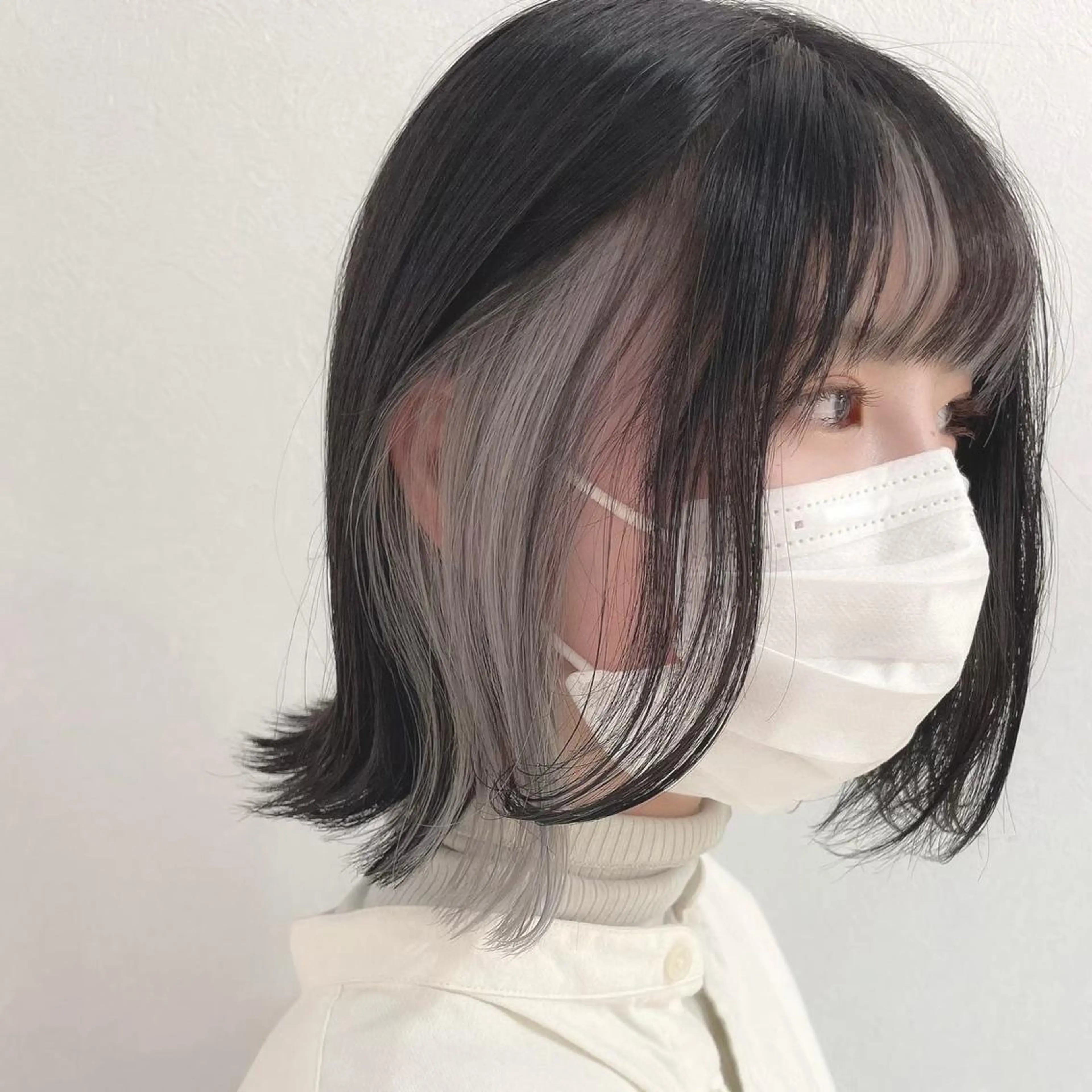 ミディアム カラー 脱白髪染め/ 髪質改善/ハクのヘアスタイル