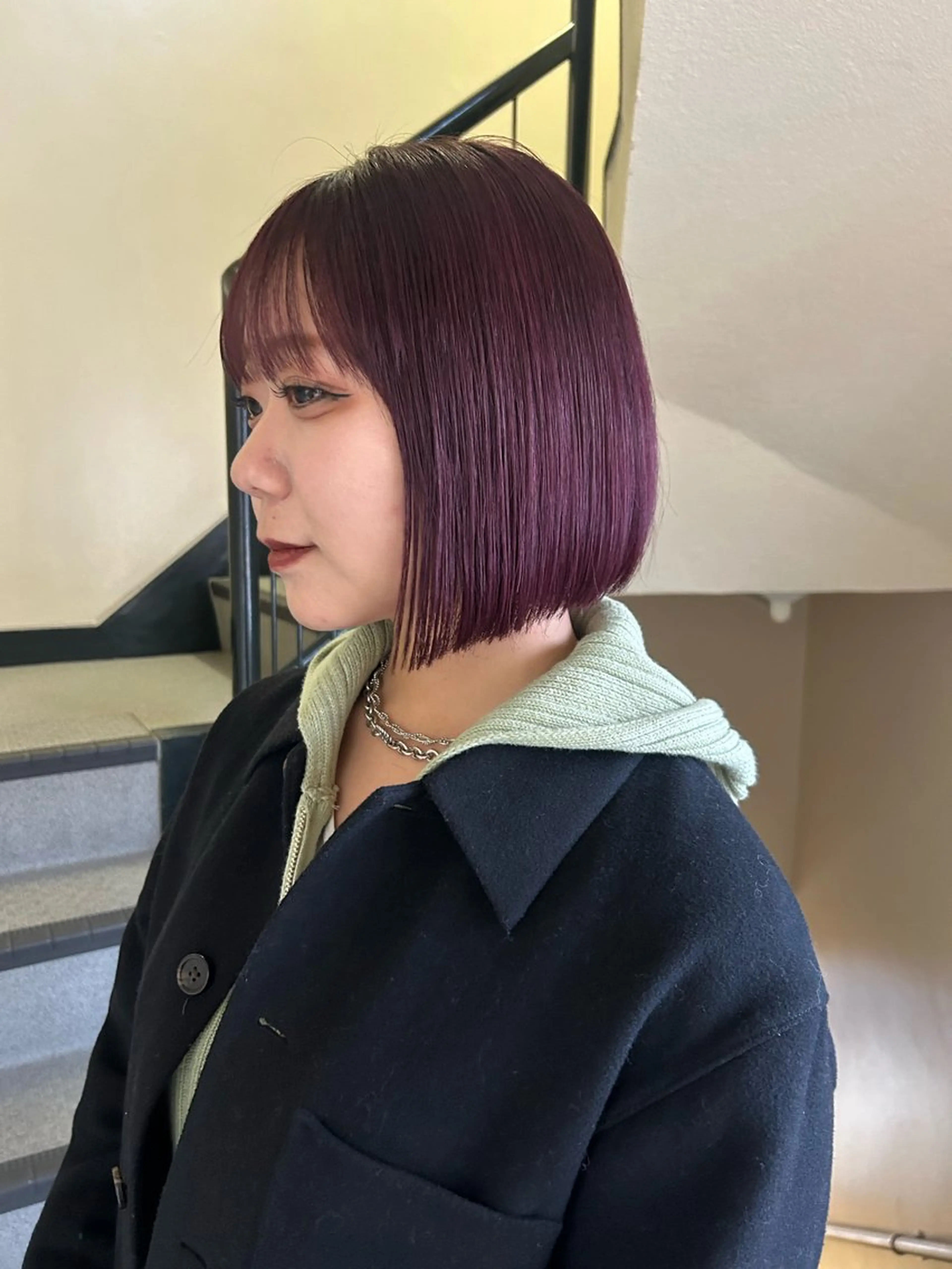 ショート カラー レッドカラー バイオレットカラー カット ヘアカラー トリートメント ☕️結【suii.】 ボブ/ヘアセット☕️のヘアスタイル