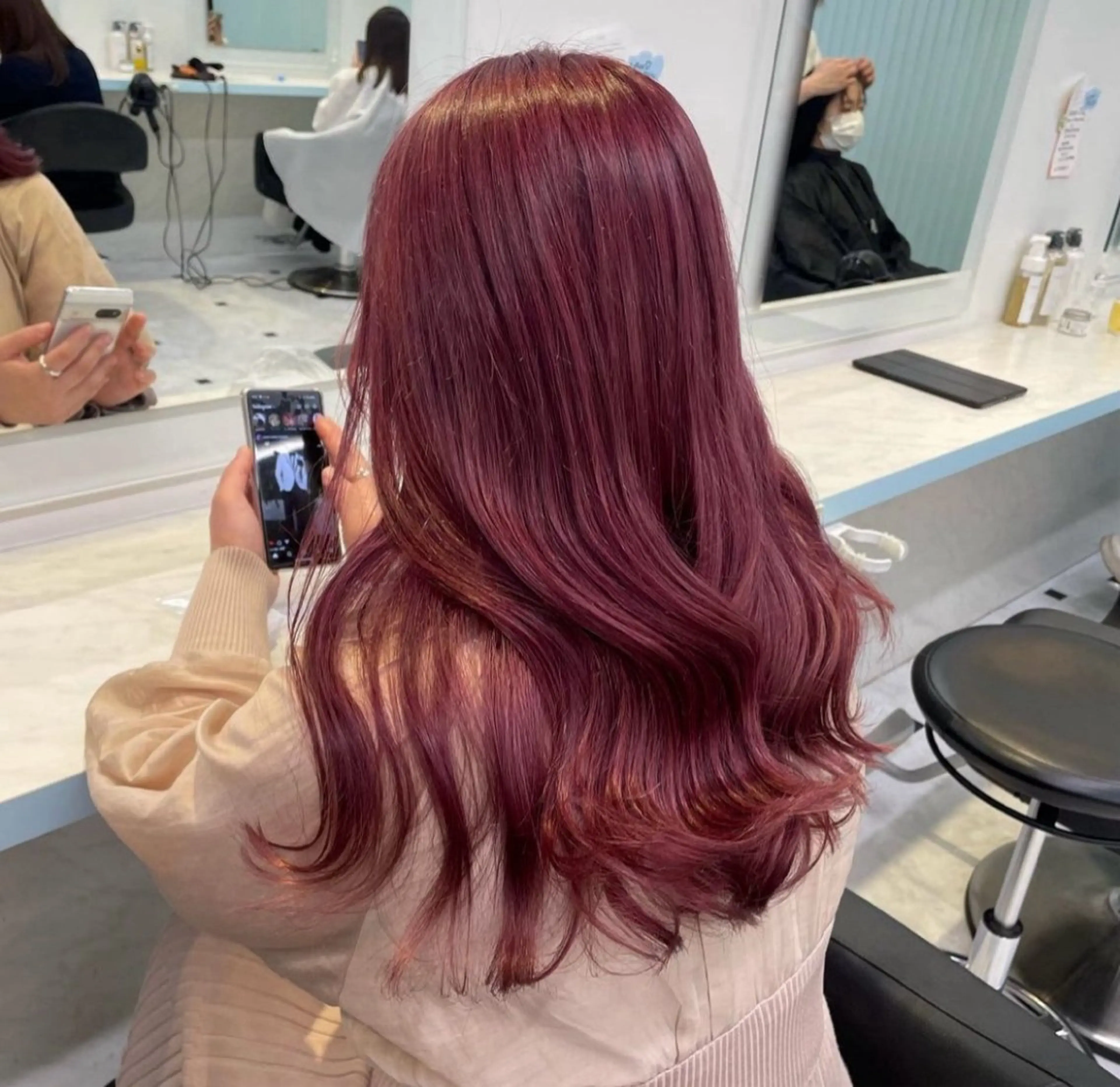 ロング カラー ヘアカラー ヘアセット 🎀愛されピンク ラベンダー💜ゆいのヘアスタイル