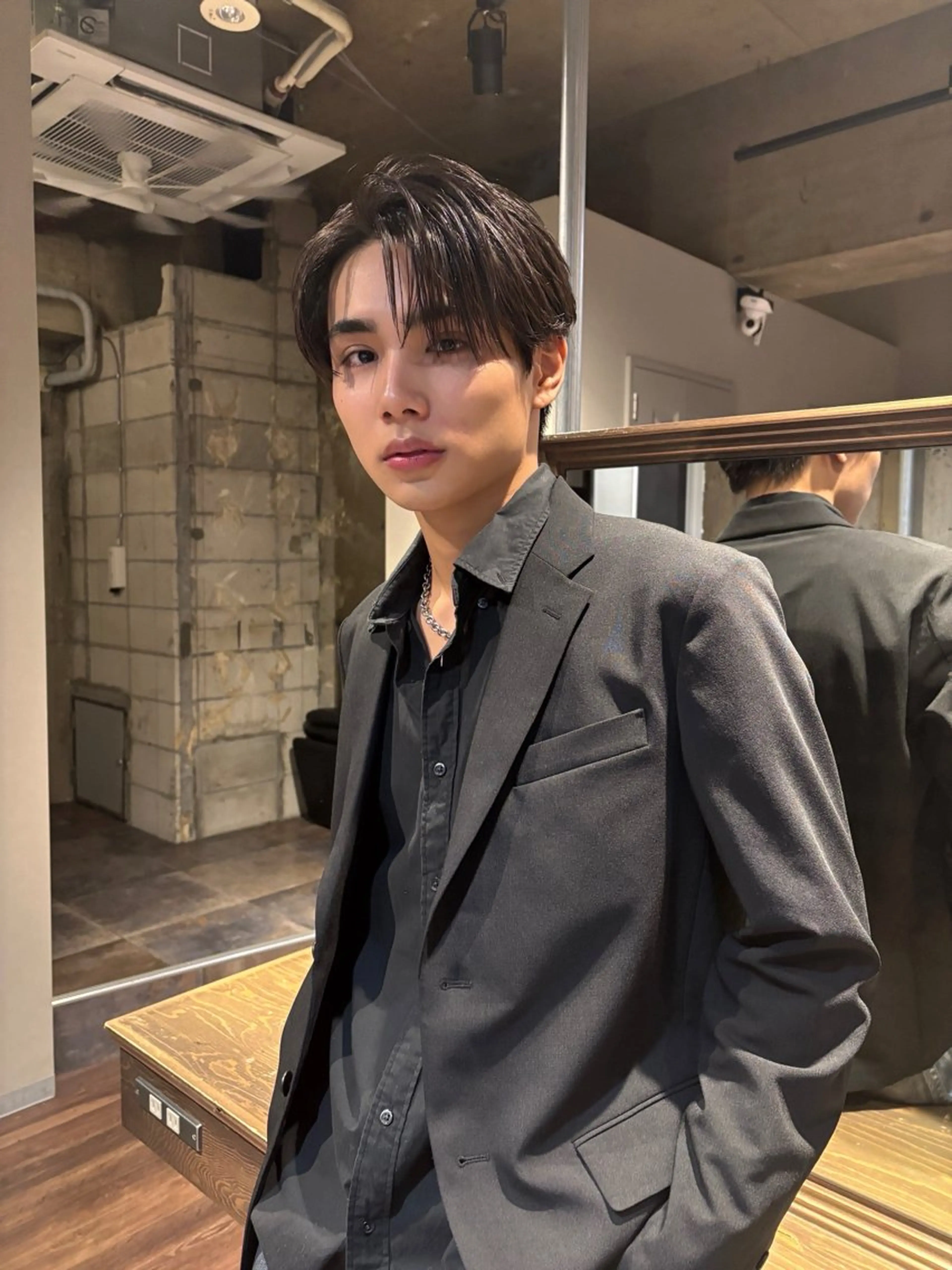 ショート パーマ メンズ センターパート メンズ/佐藤 恒輝のヘアスタイル