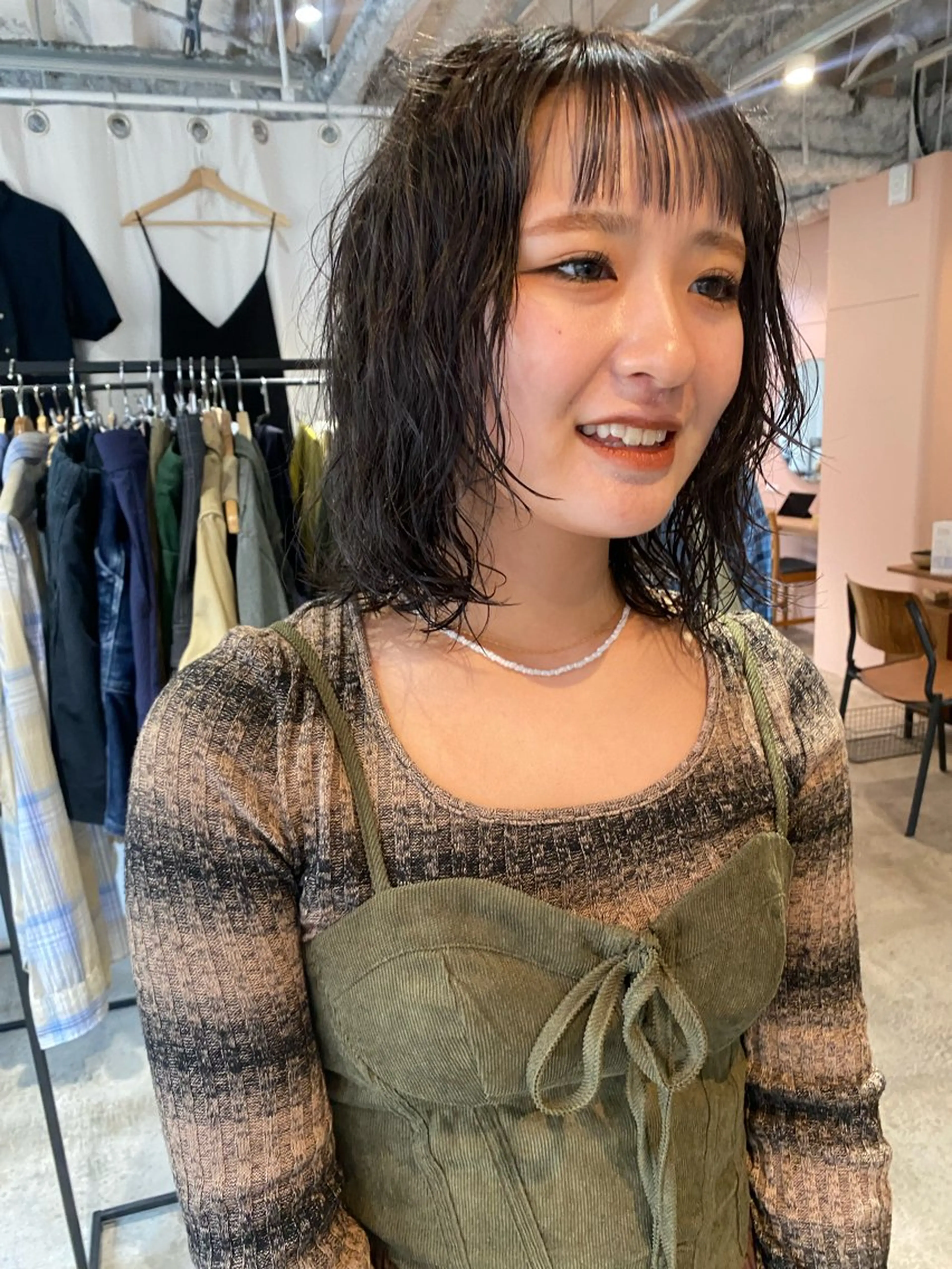 ミディアム カラー パーマ カット パーマ トリートメント Hayashi Shioriのヘアスタイル