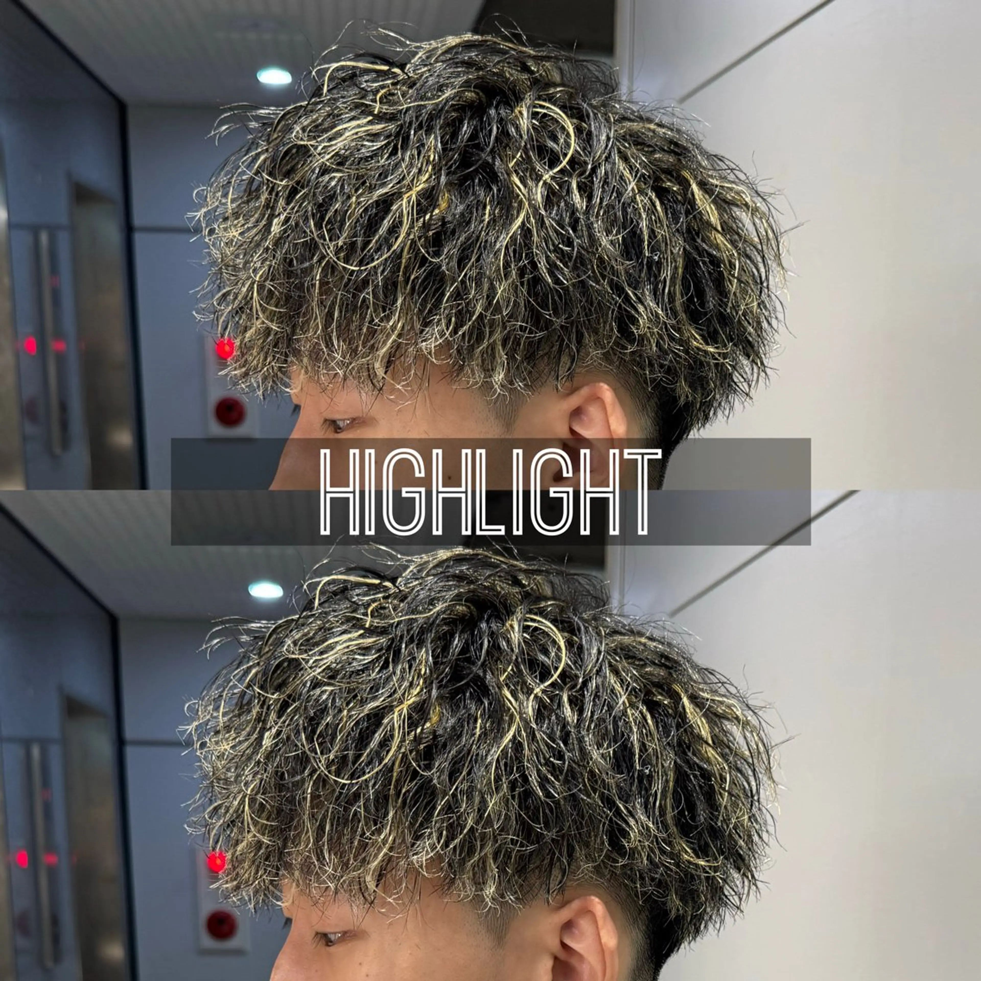 メンズ センターパート フェザーパーマ メンズハイライト メンズメッシュ マッシュ センターパート/フェ ザー🔥SHUYAのヘアスタイル