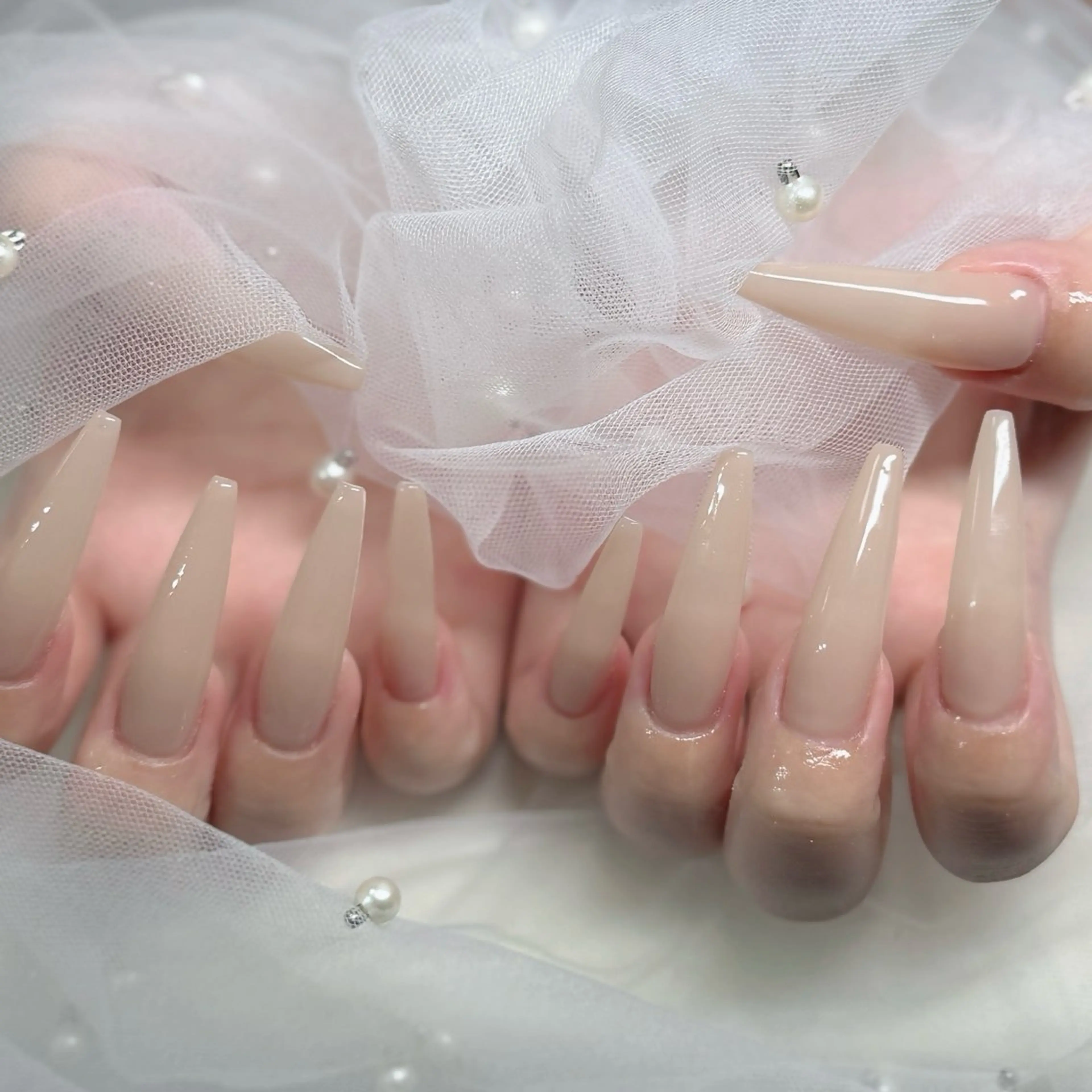 ネイル フットネイル フレンチネイル グラデーション 韓国ネイル ロングネイル ハンドネイル Hani Nail Salonのネイルデザイン