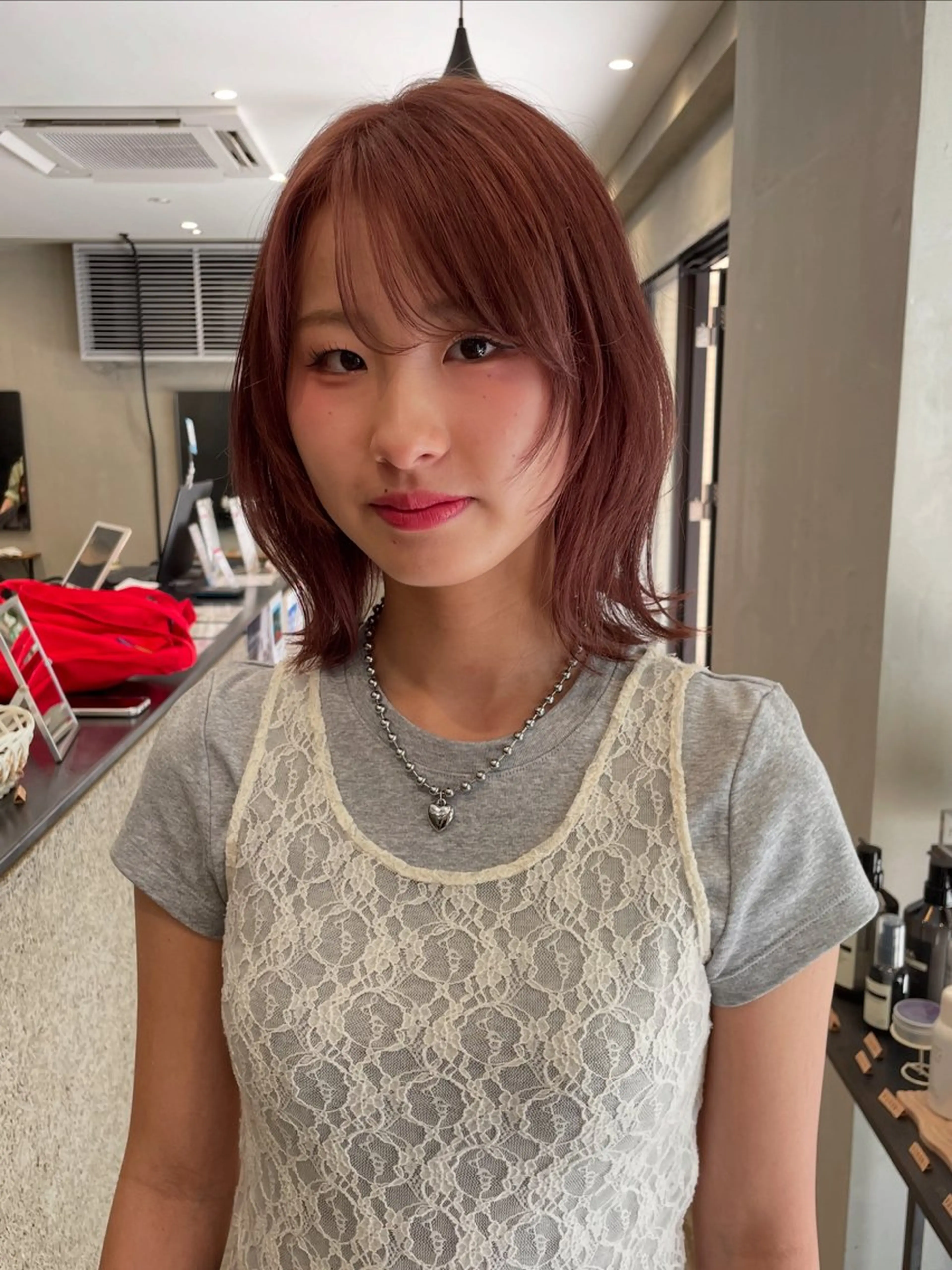 ショート カラー ボブレイヤー ボブ レイヤーカット 博多/ブリーチ/レイ ヤーカット/莉子のヘアスタイル