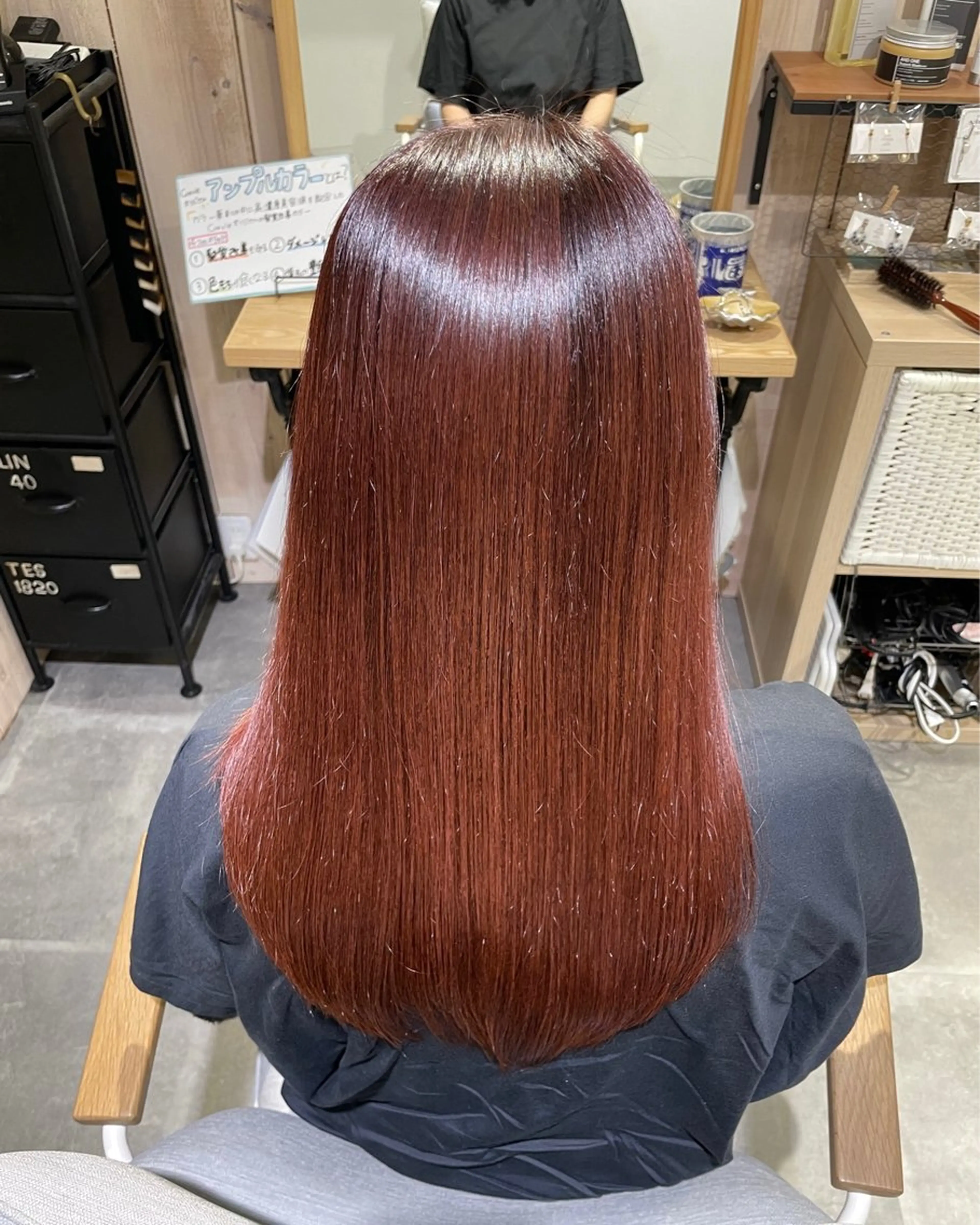 【新規】暖色艶カラー（ワンメイク）🌷［ブロー込］（SB込・長さ一律）の写真