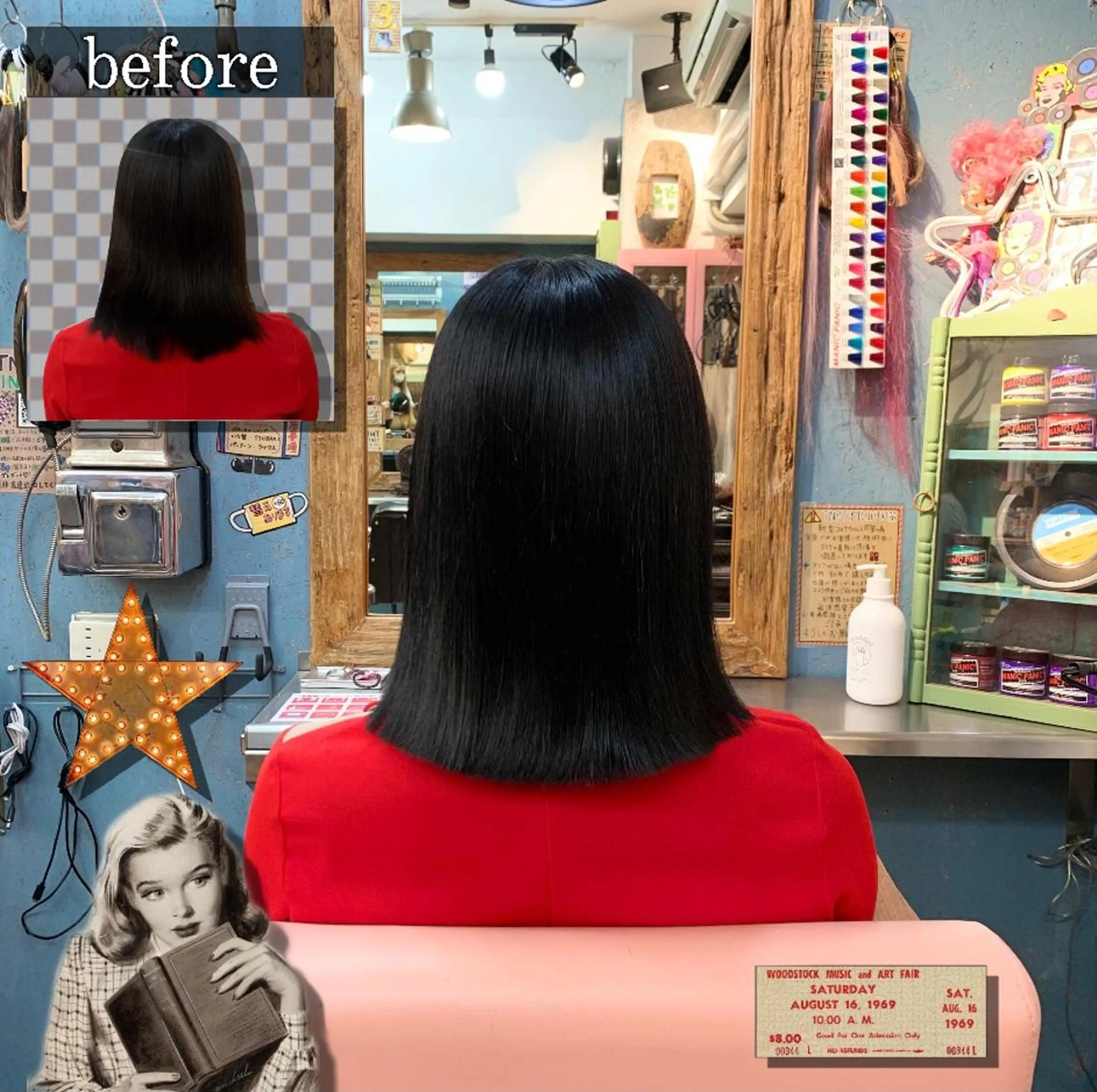 ミディアム 切りっぱなしボブ ボブ エクステ CS made by SHACHU栄店所属・❤️‍🔥シールエク ＋カラー京❤️‍🔥のヘアスタイル