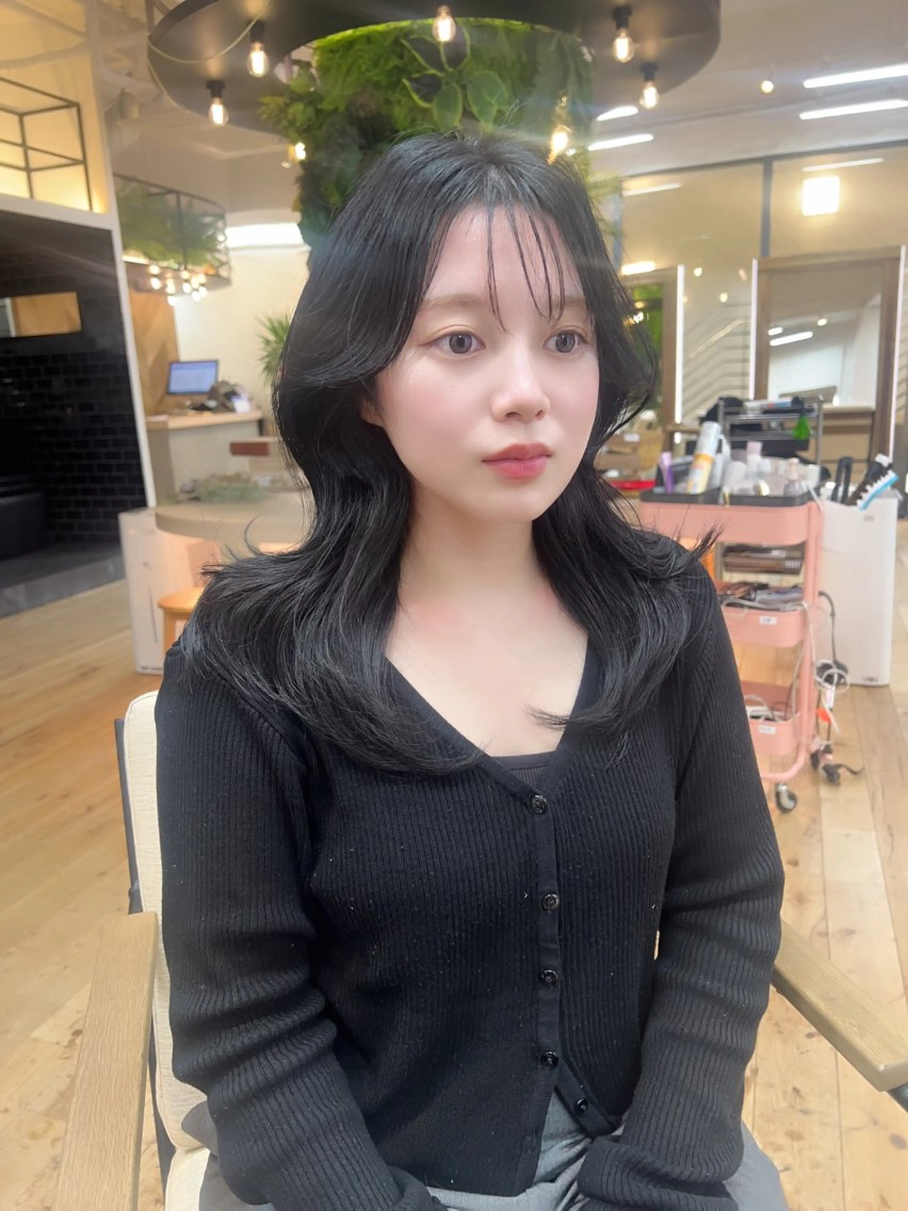 セミロング 韓国風ヘア レイヤーカット カット ヘアカラー 🩶韓国/似合わせ/ さわ🩶のヘアスタイル