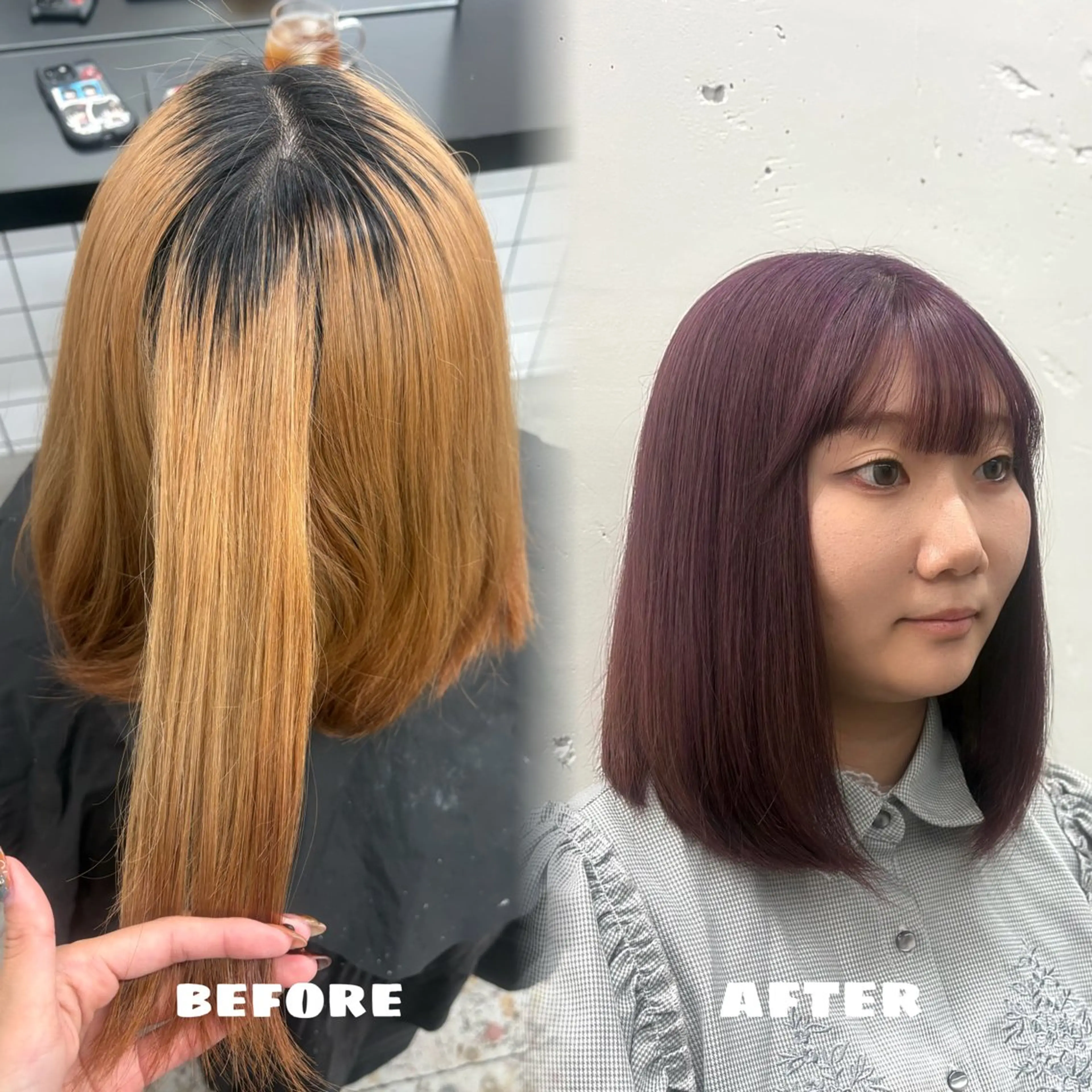 ミディアム カラー ラベンダーカラー ピンクカラー ピンクラベンダー ヘアカラー 🌟ゆりあ🌟 JILLSTUDIOのヘアスタイル
