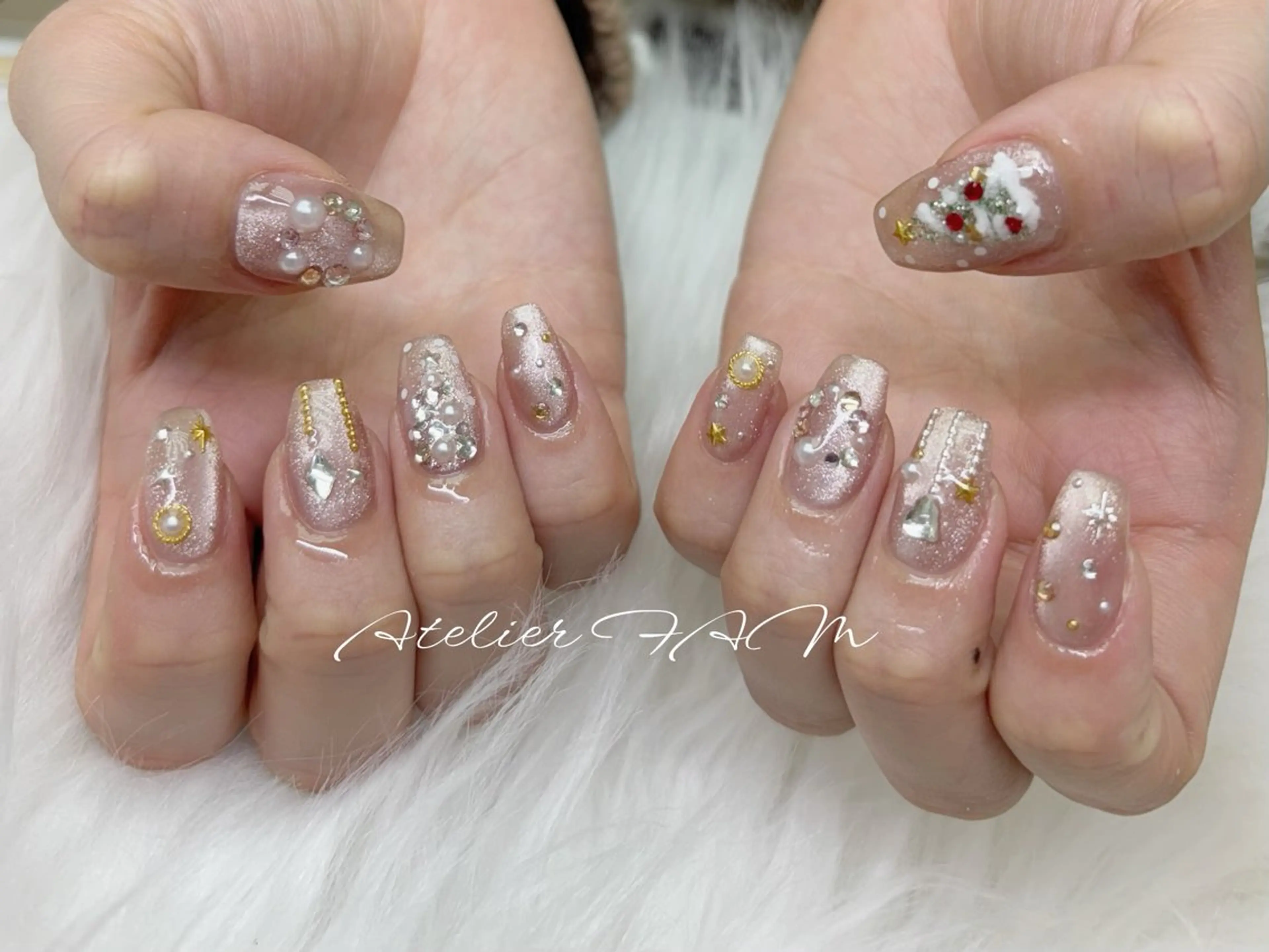 セミロング ハンドネイル nail&eyelashsalon atelier fam上本町店所属・アトリエ FAMのネイルデザイン