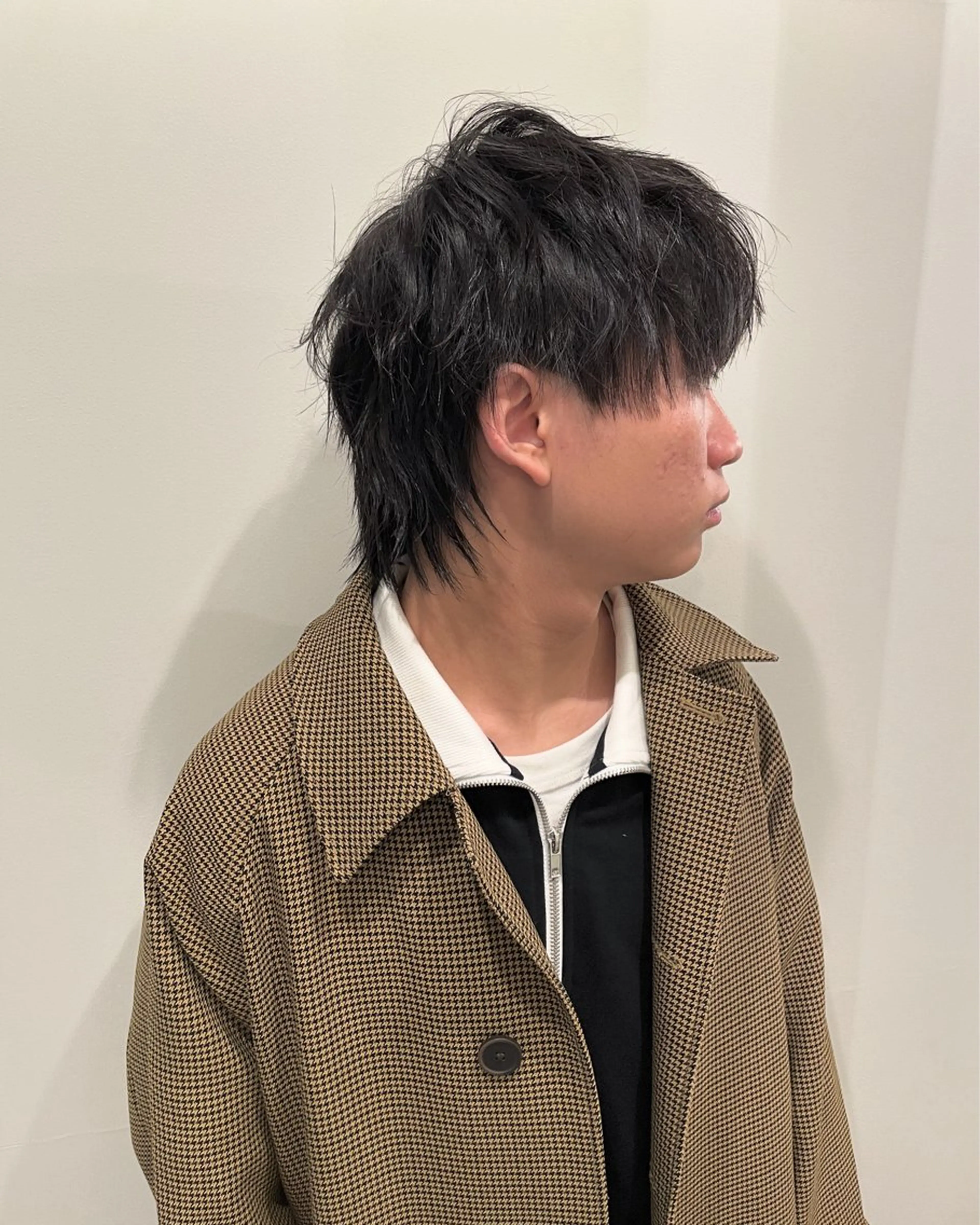 ショート メンズ メンズパーマ メンズウルフカット ウルフカット カット ニュアンスカラー🫧 加納のヘアスタイル