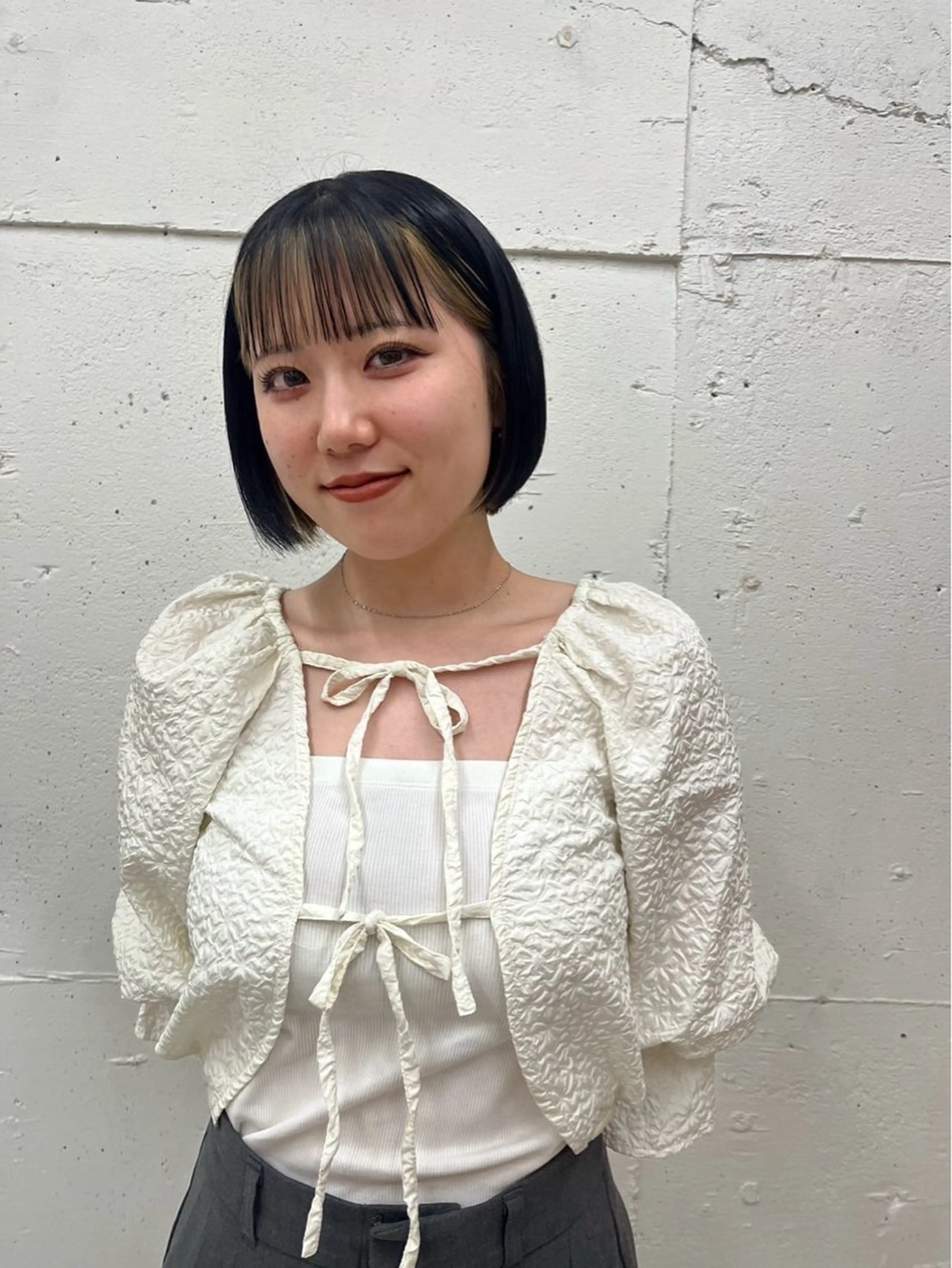 カラー ミストバング  フェイスフレーミング カット ヘアカラー hair make grace所属・綺音/ブリーチ /似合わせカットのヘアスタイル