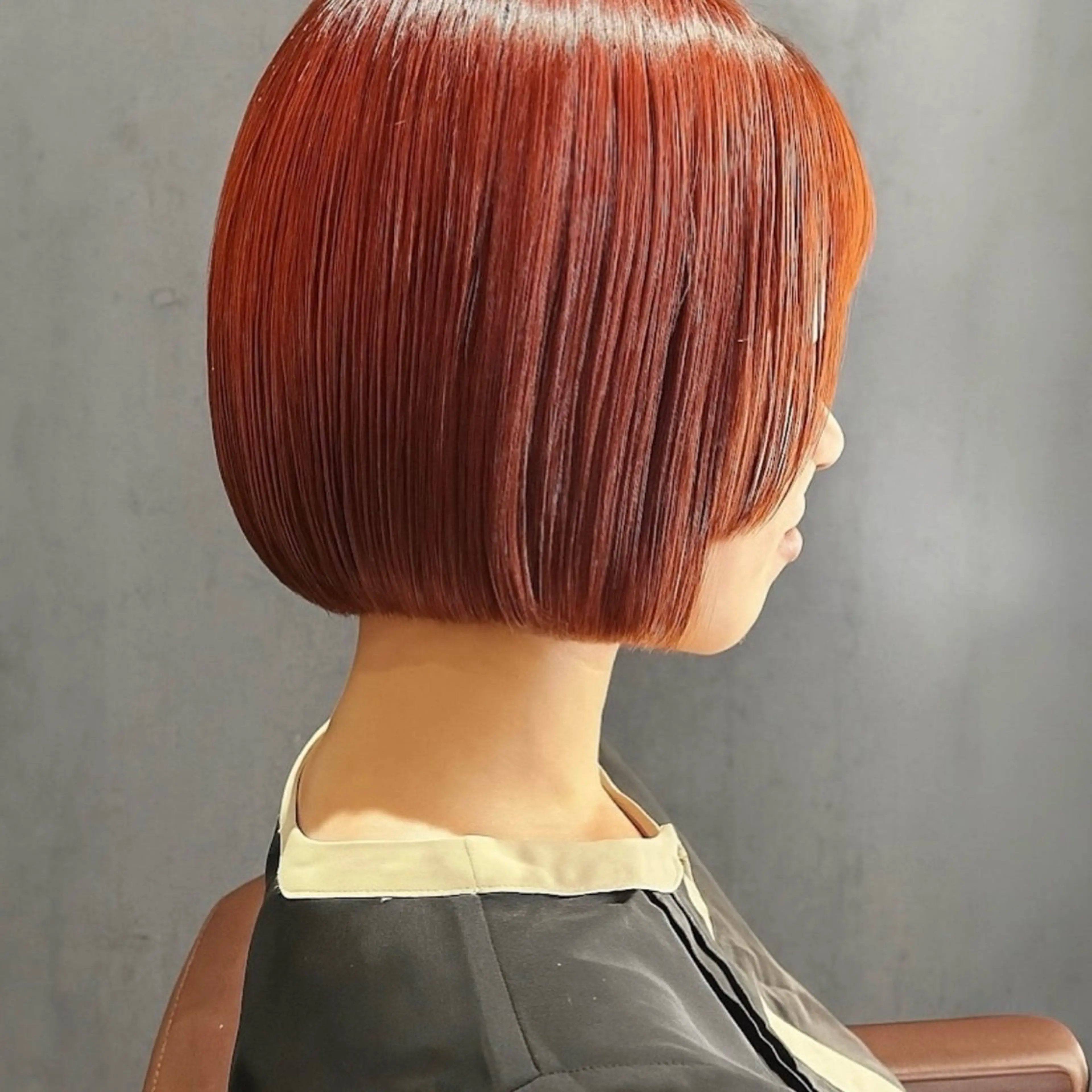 ショート カラー オレンジ ボブ 顔周りカット 姫カット レイヤーカット カット ヘアカラー トリートメント 【nui 茨木】 🫧清水優🫧のヘアスタイル