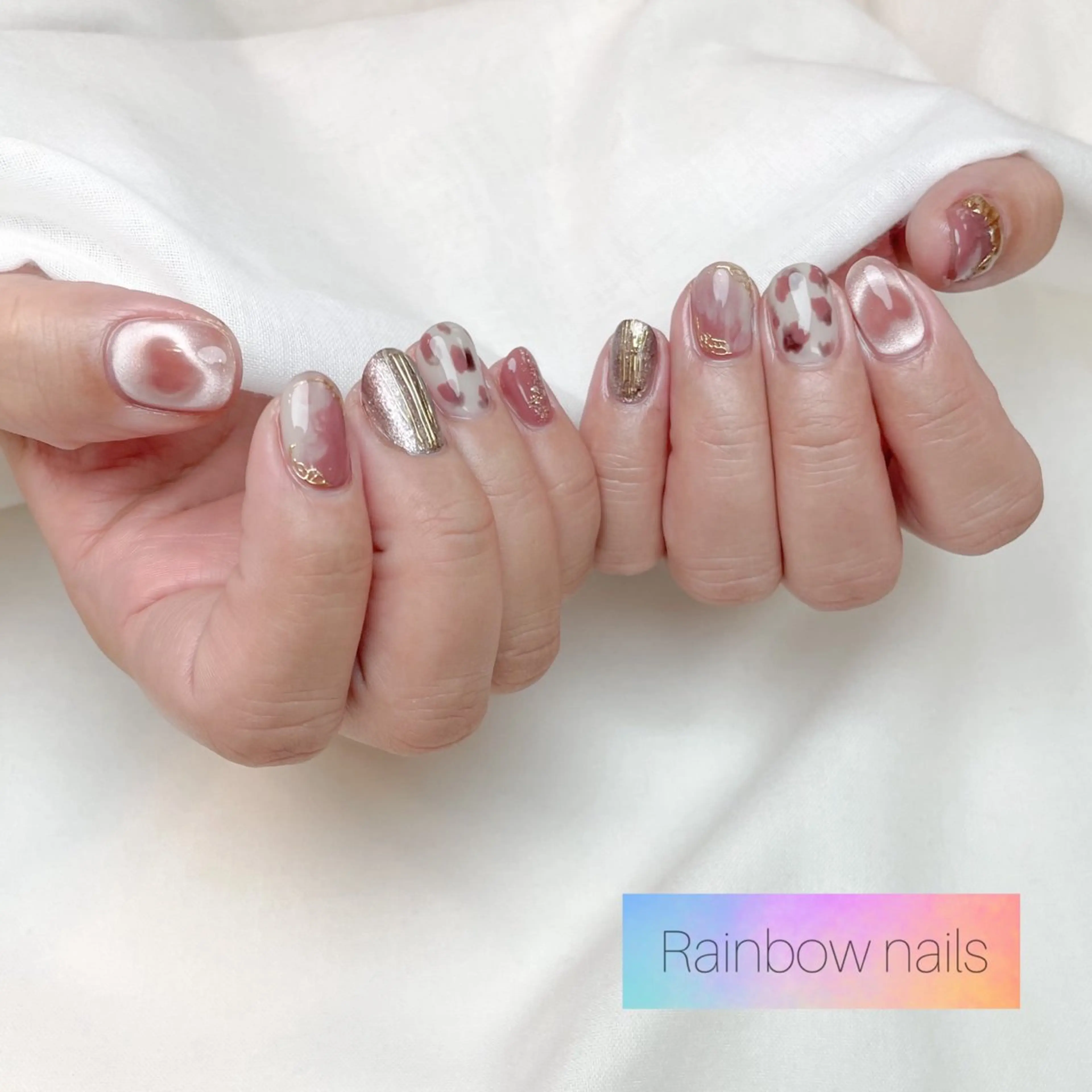 ネイル Rainbow nailsくろちゃんのネイルデザイン