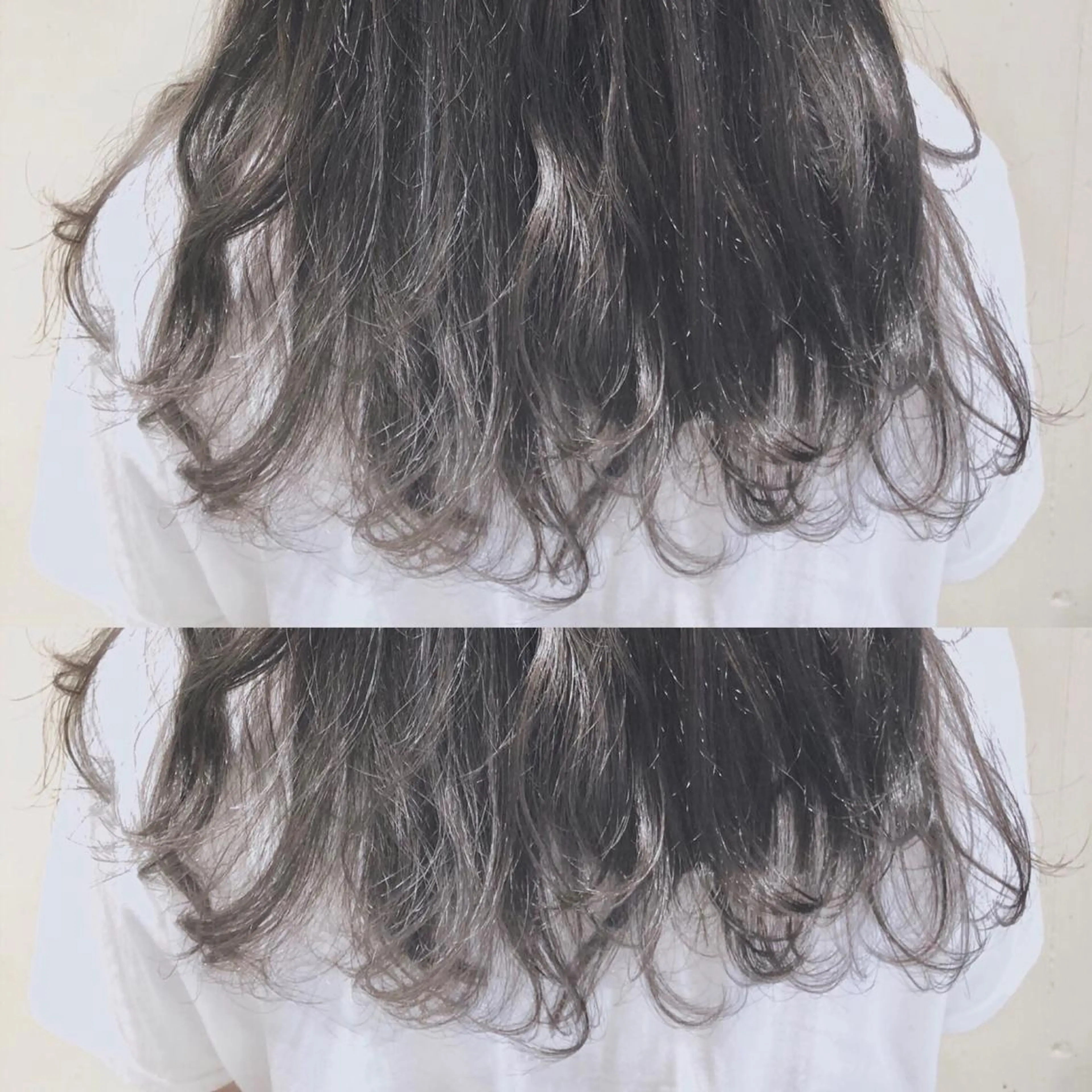 セミロング カラー パーマ ヘアアレンジ バレイヤージュ ブリーチ 透明感カラー グラデーションカラー グレージュ 【ツヤ髪美容師】 ツダケイスケのヘアスタイル