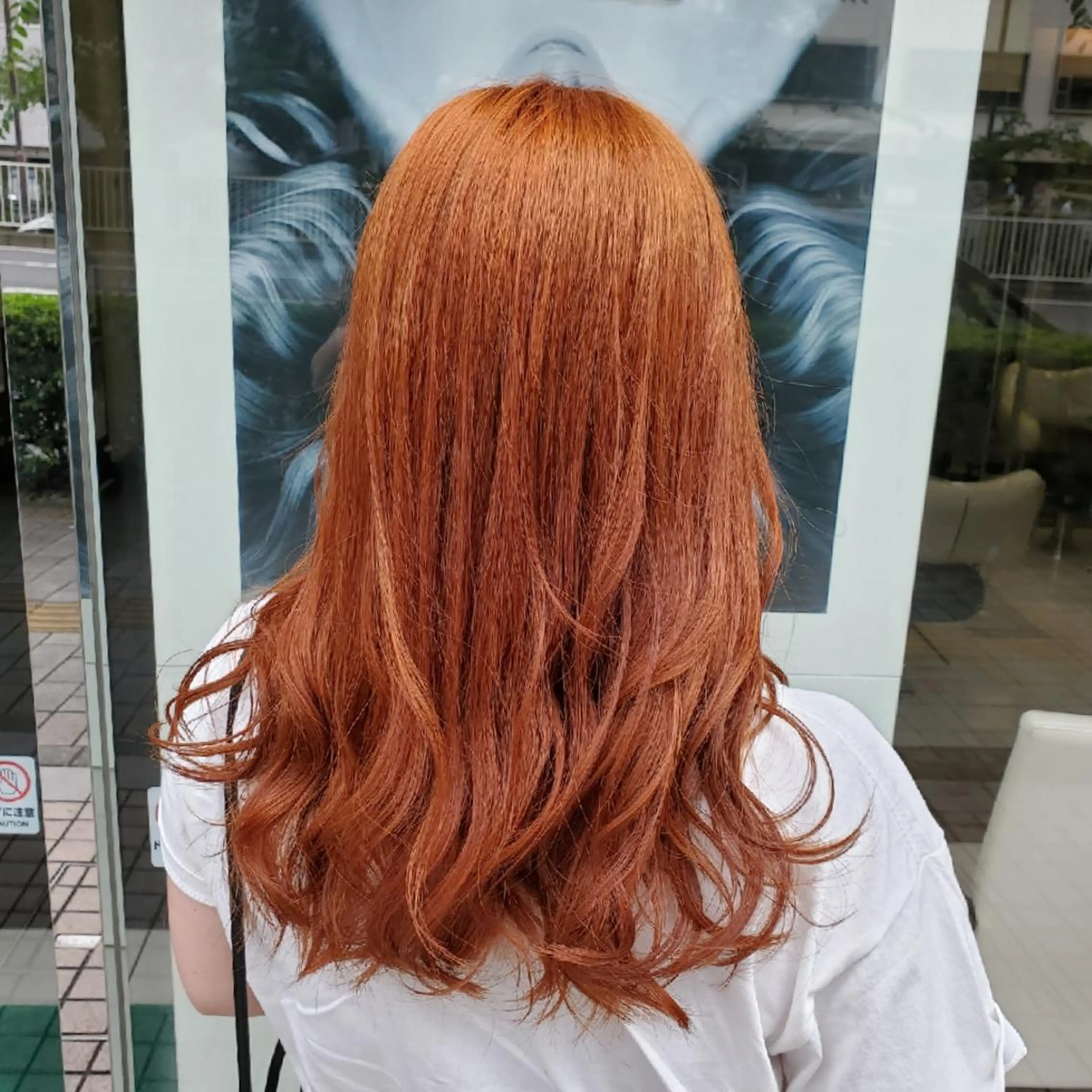 ロング カラー ブラウンカラー オレンジ オレンジブラウン 推しアニメカラー🌈 ツヤ透明感カラー🦄のヘアスタイル