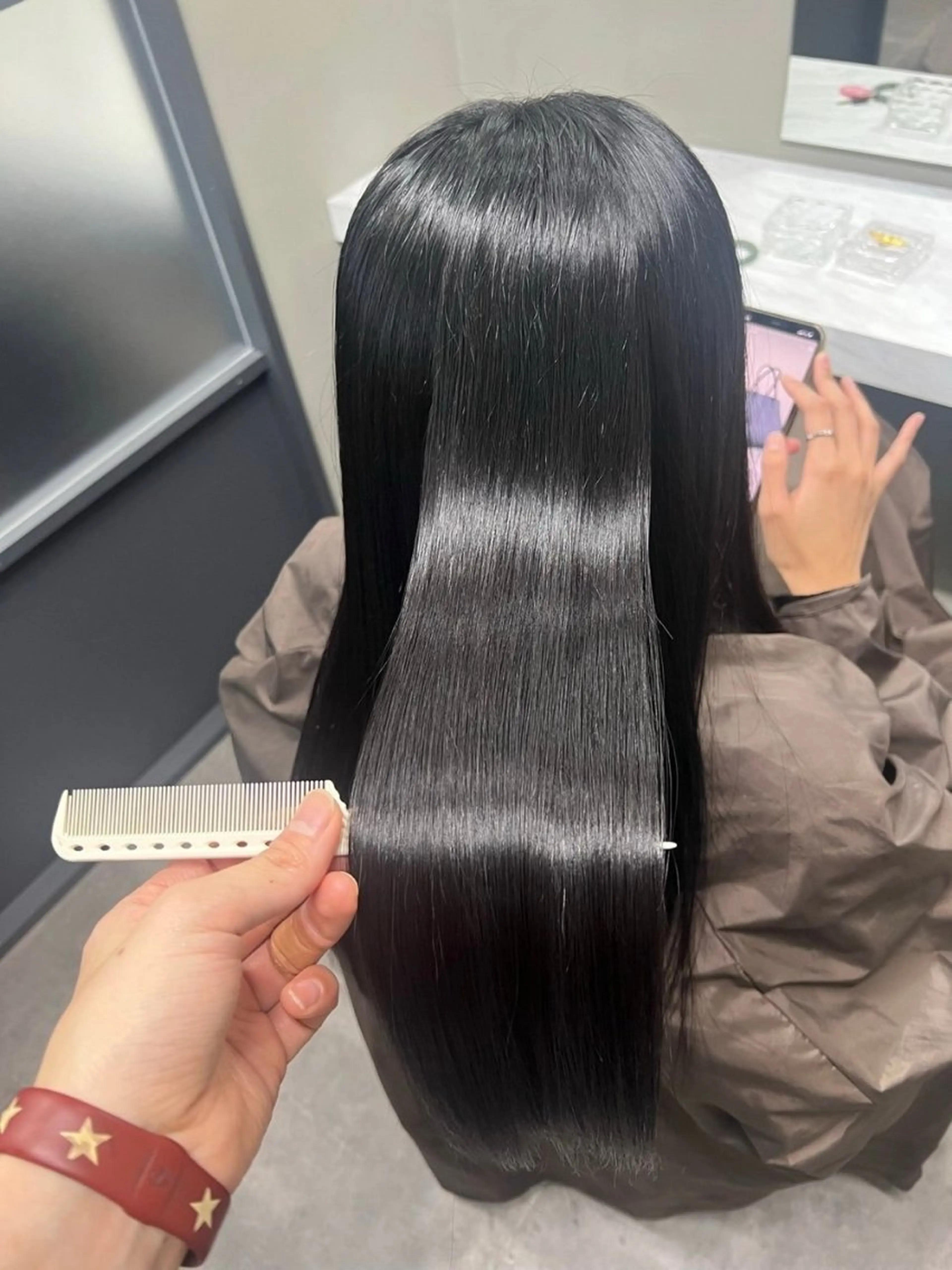 ロング カット 縮毛矯正 トリートメント 沖丸 凌太のヘアスタイル