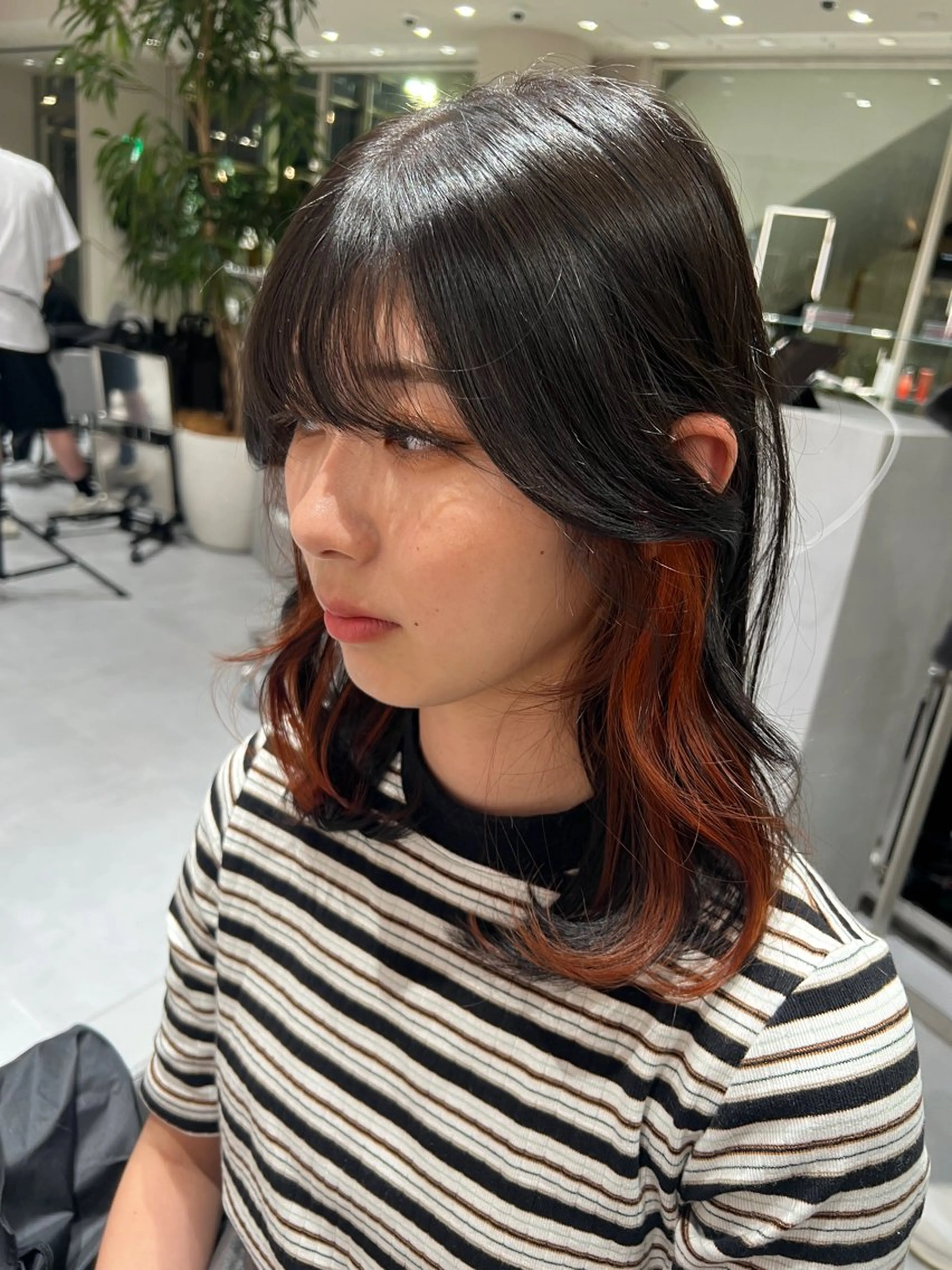 カラー ブリーチ オレンジ kako　ショート ボブのヘアスタイル