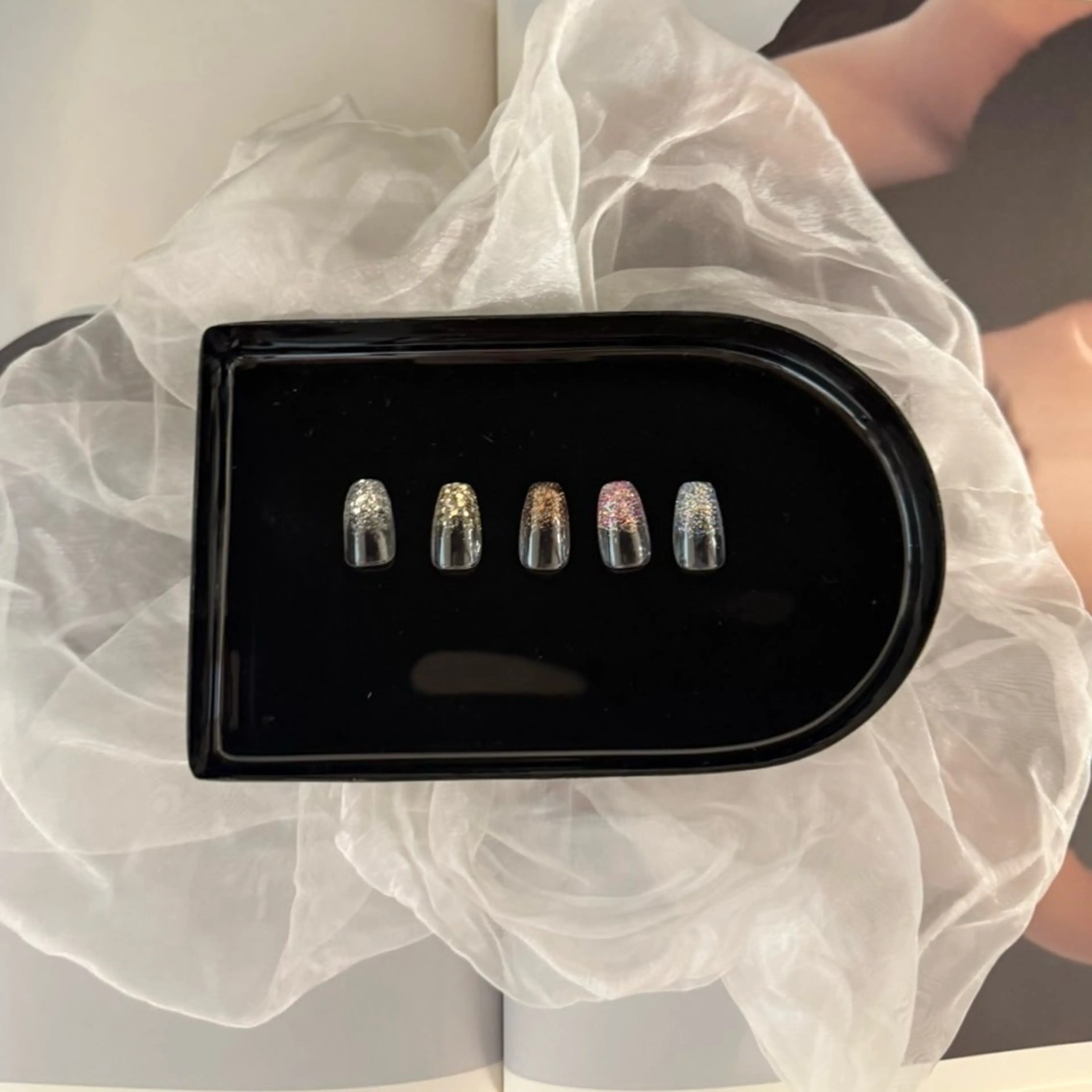 💖ラメグラデーション（ケア込み）💖※オフなし※亀裂不可　（ラメワンカラーの場合は➕500円いただいております。）の写真