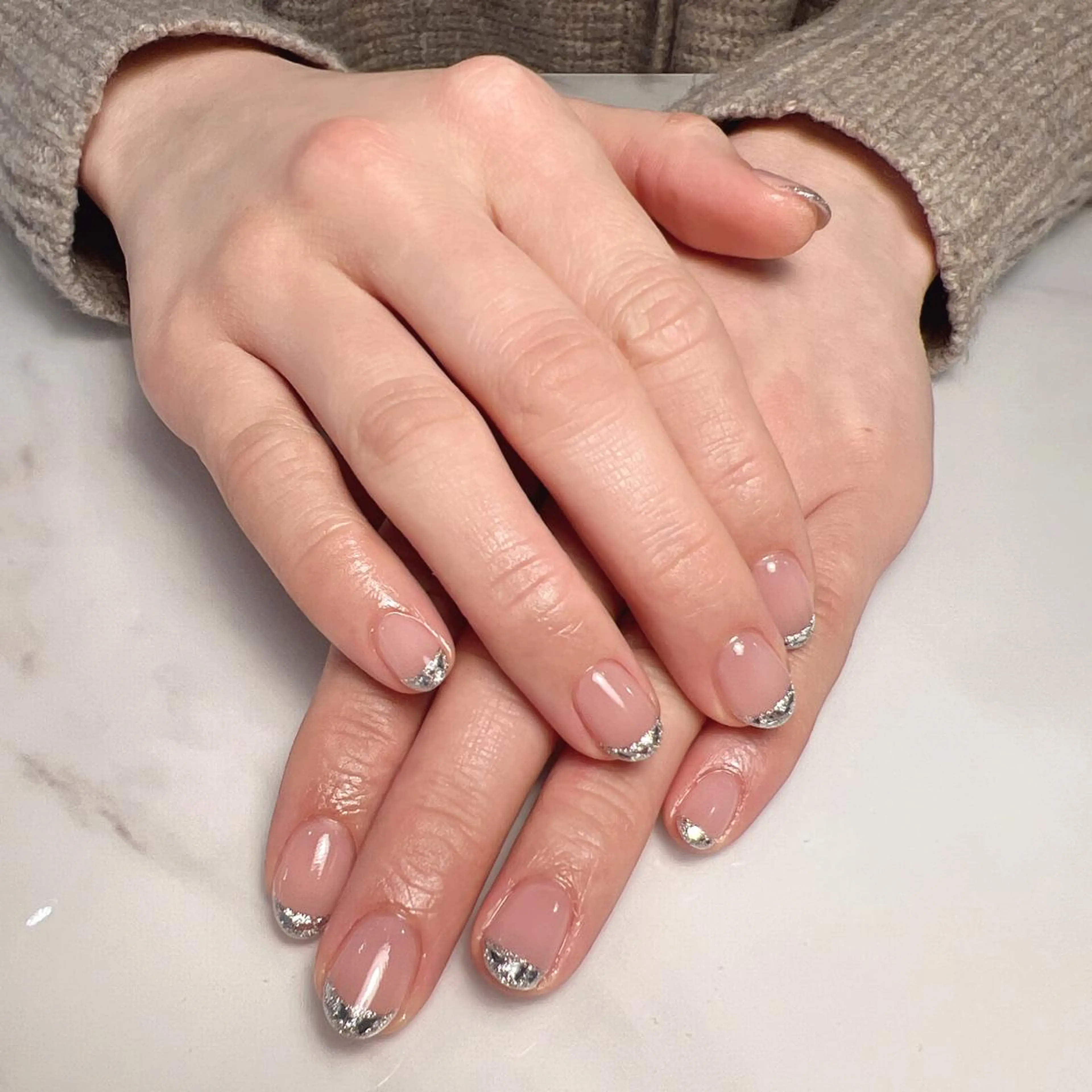 ネイル アートネイル 長さ出し フラッシュネイル フレンチネイル ジェルネイル You&Me Yukiのネイルデザイン