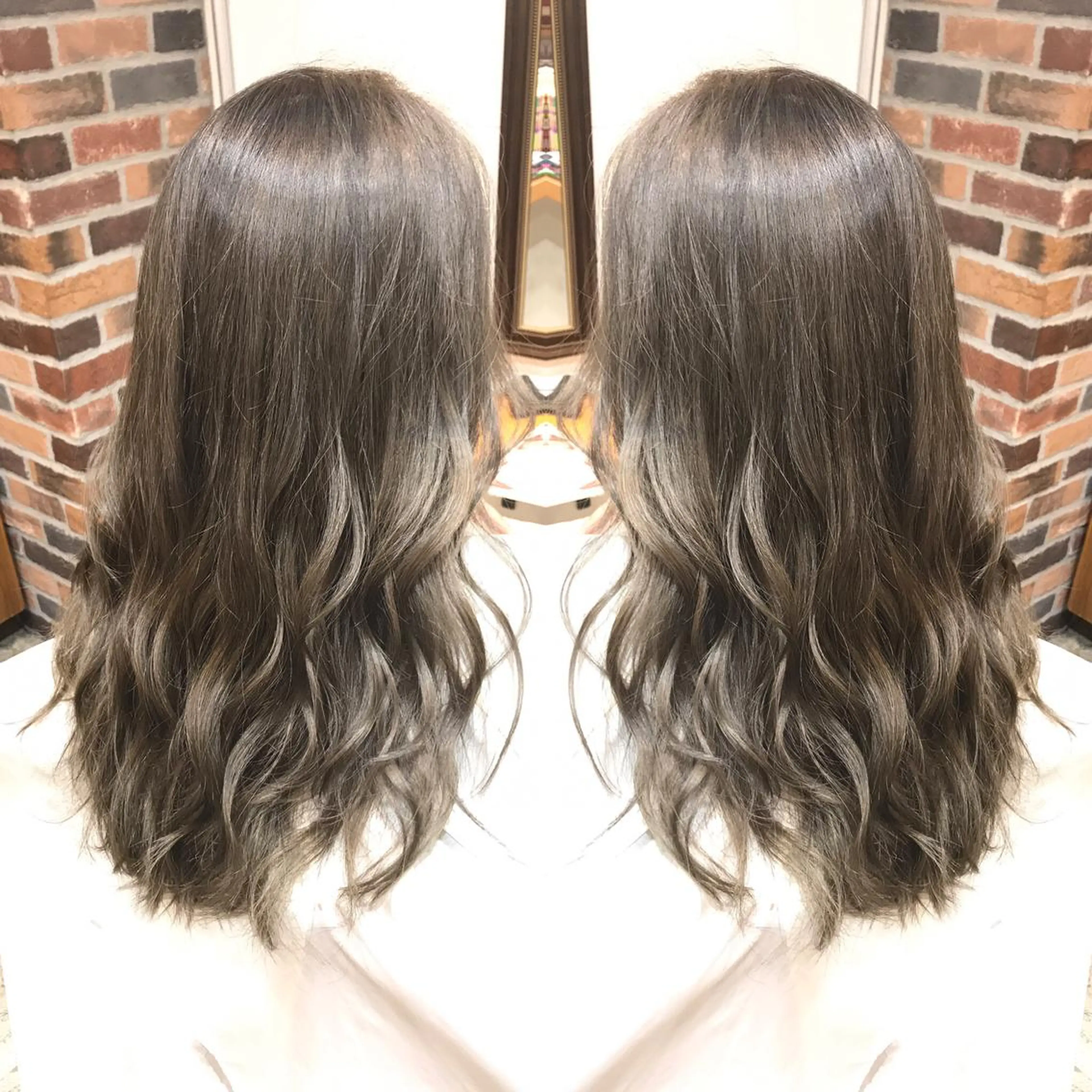 セミロング カラー パーマ ヘアアレンジ メンズ キッズ 透明感カラー グレージュ Forest. -髪質改善-のヘアスタイル