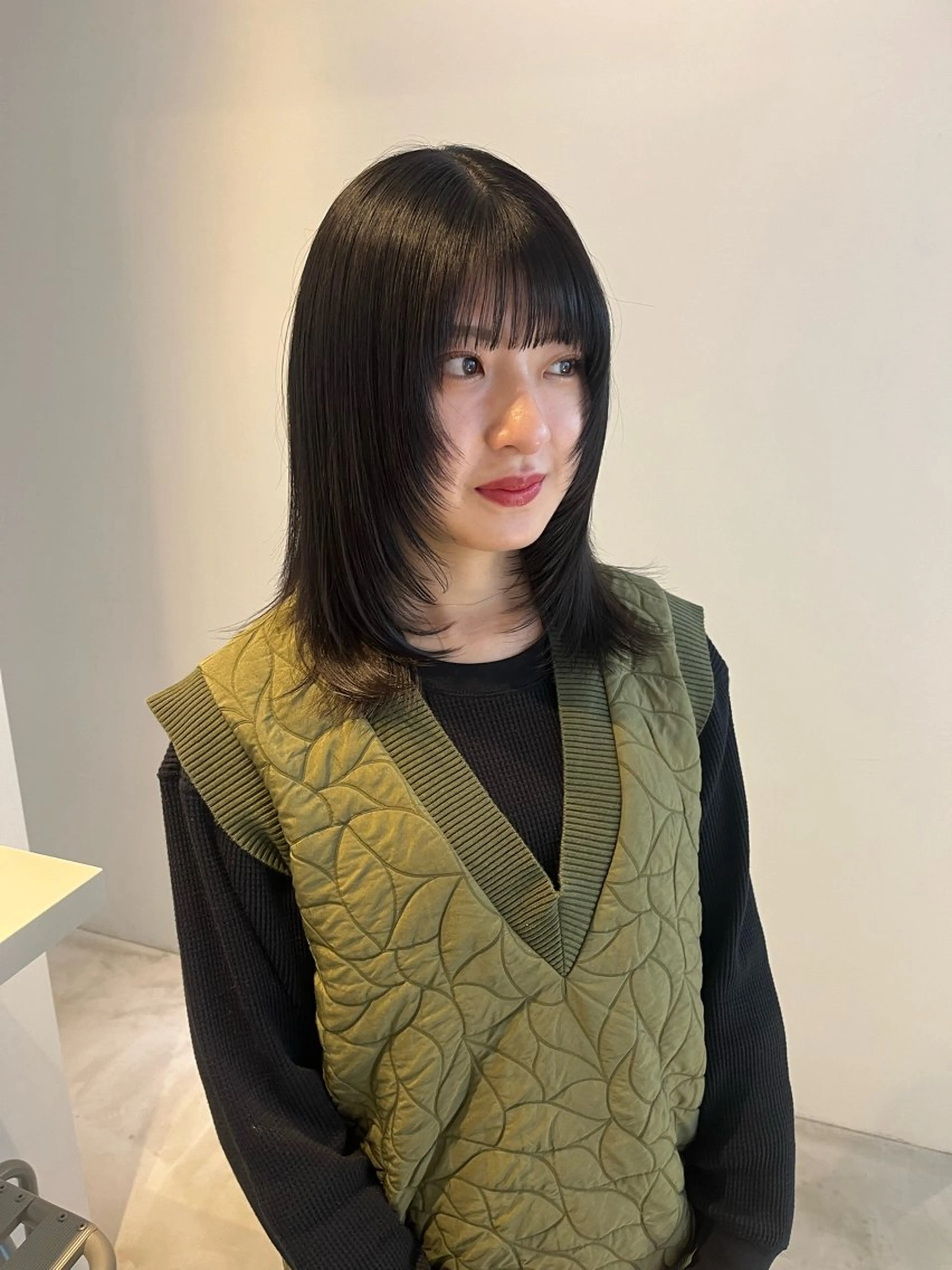 ミディアム 顔まわりレイヤー レイヤーカット ALLYS 渋谷店所属・最高級の艶のある カラーmei🎨のヘアスタイル