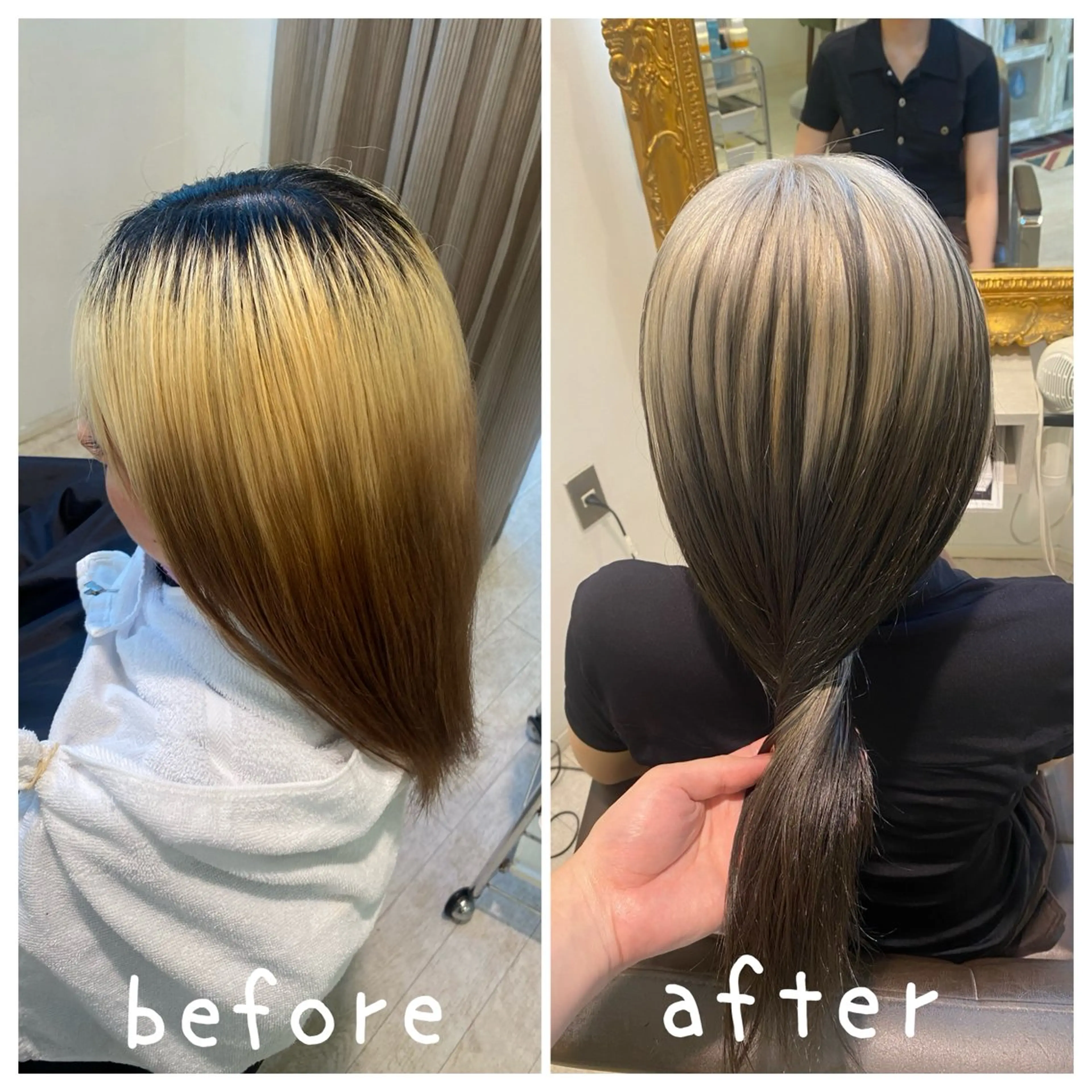 カット＋全体ブリーチ＋デザインカラー＋3ステップトリートメント🤖の写真