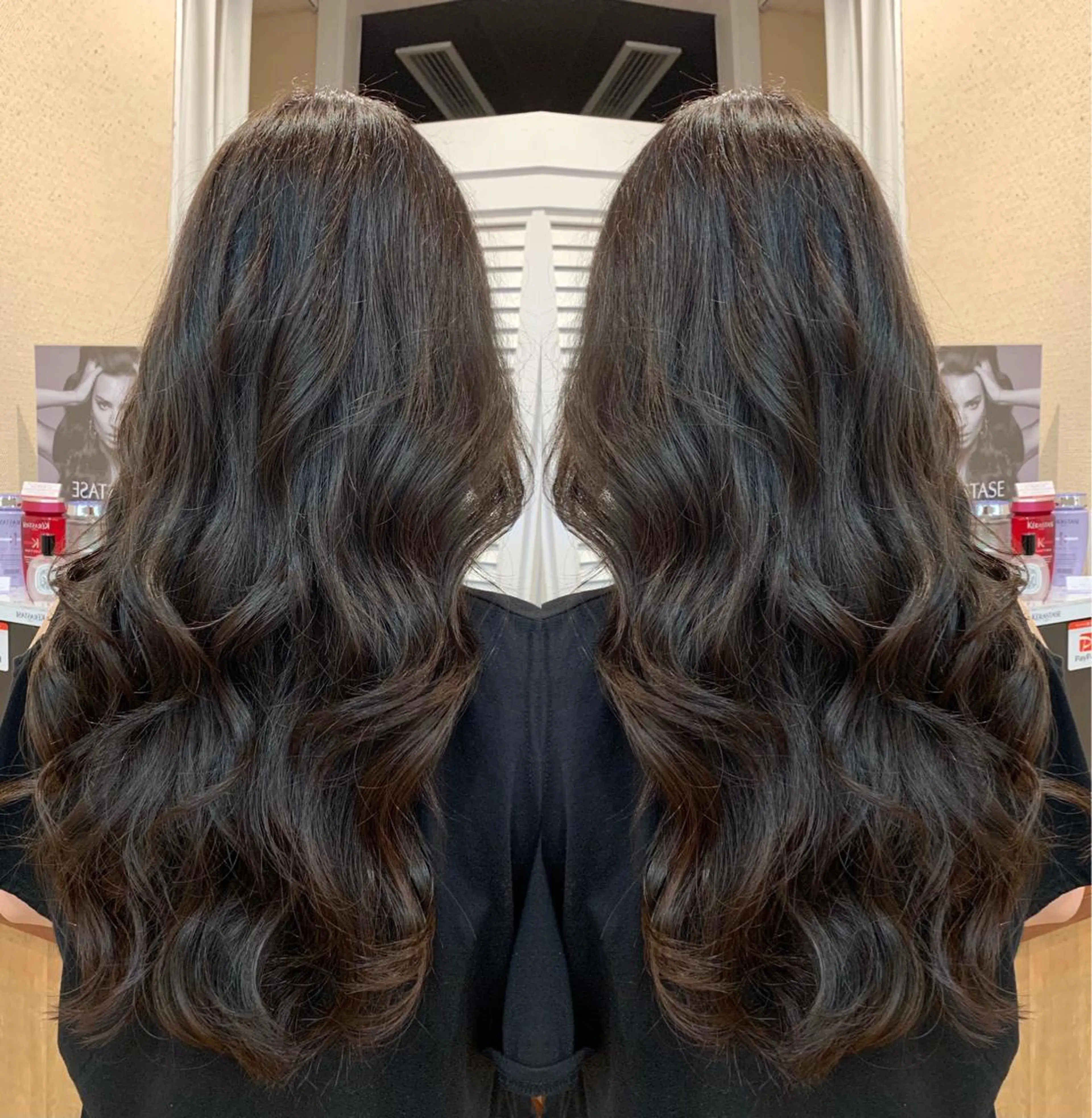 ロング カラー ベージュカラー オリーブベージュ ロング yuri🌼 NUMBER 天王寺のヘアスタイル