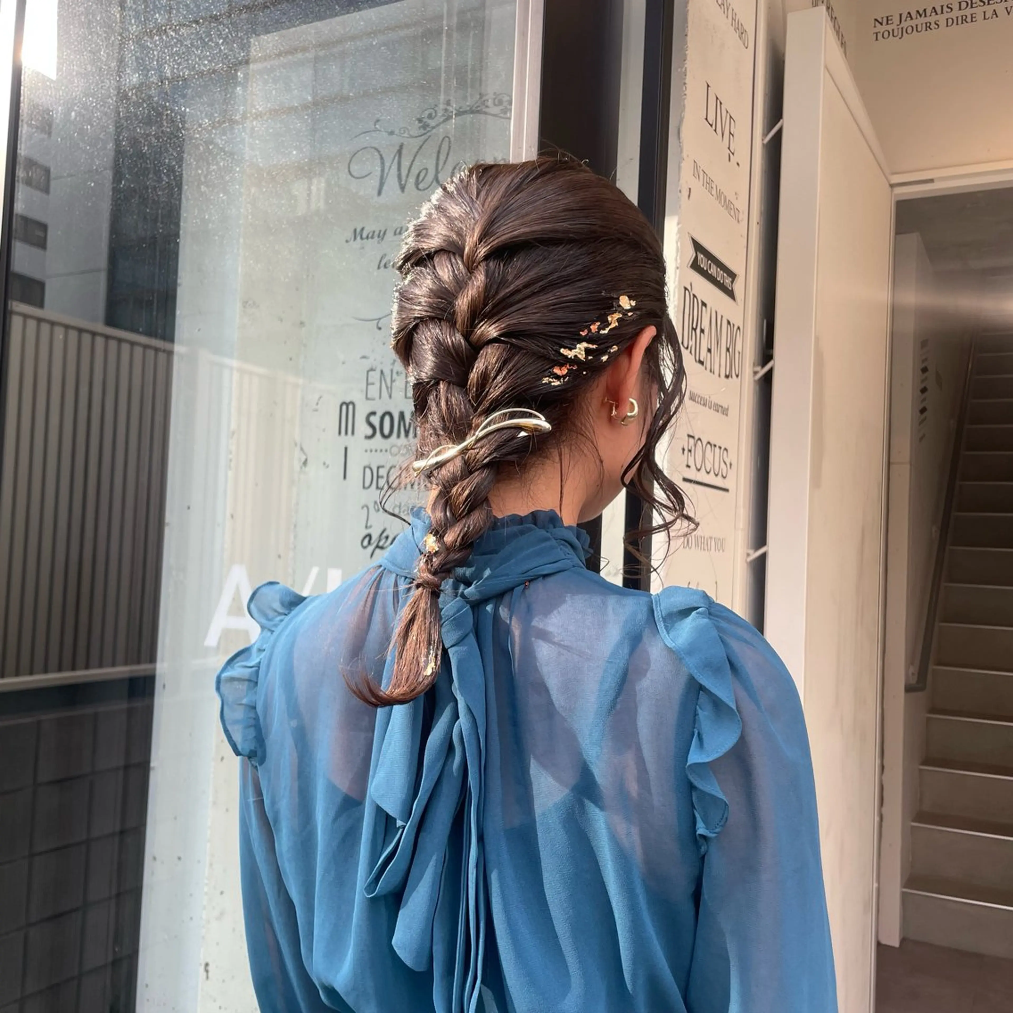 セミロング ヘアアレンジ 結婚式・ブライダル A/LEE所属・久保田 千尋のヘアスタイル