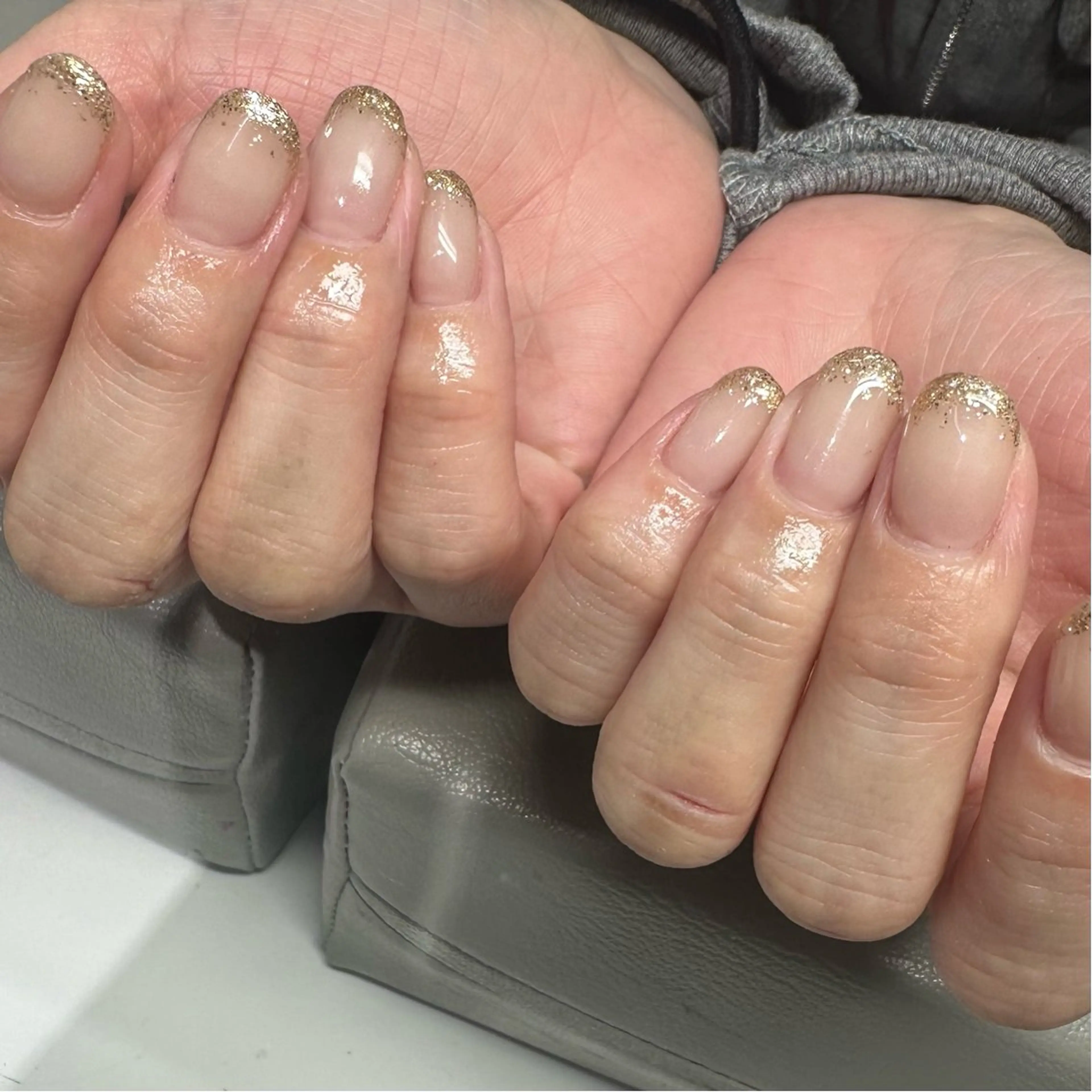 ネイル フレンチネイル ラメ(グリッター) ハンドネイル WOLTOKYO渋谷 yunaのネイルデザイン