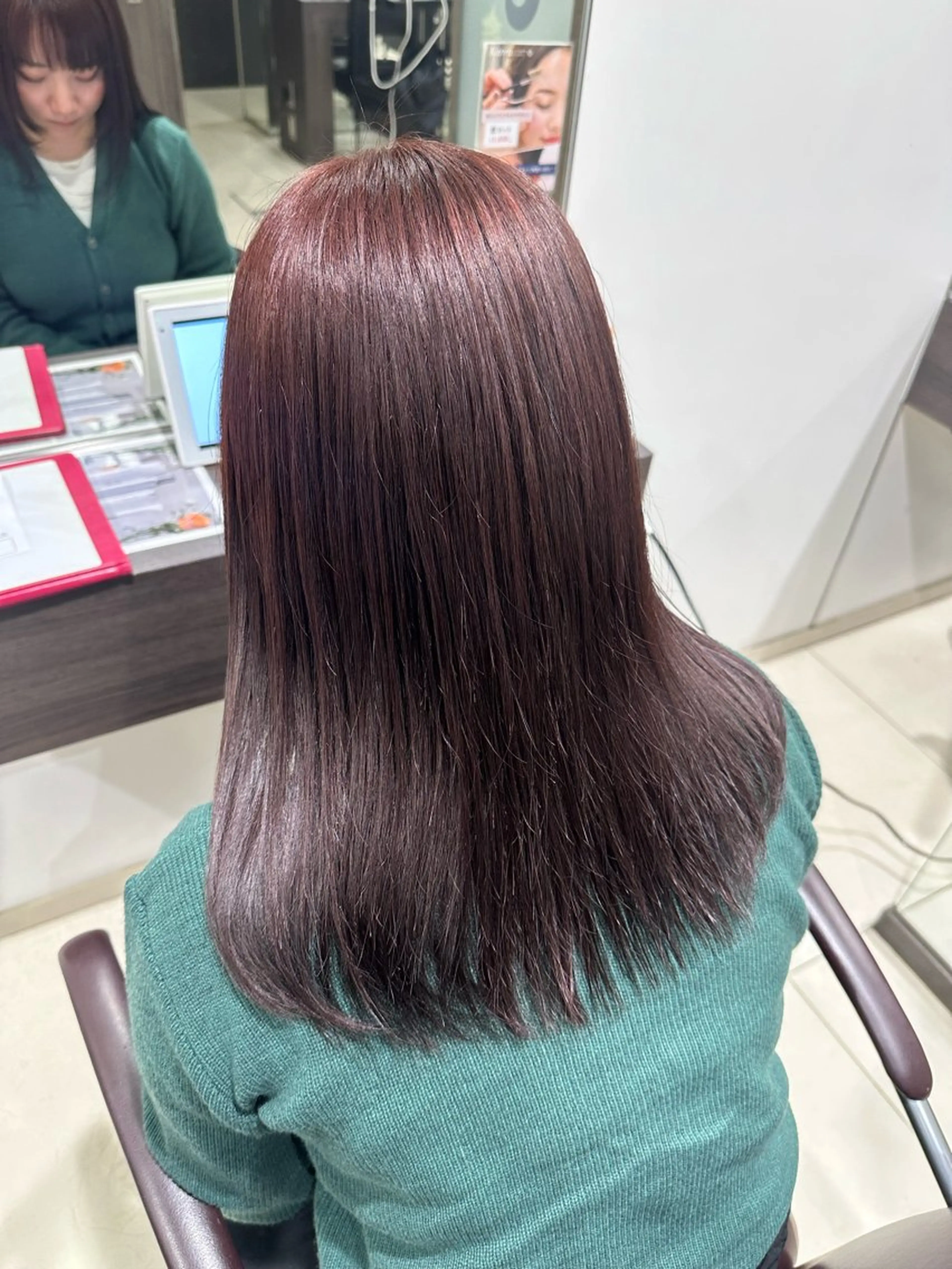 セミロング カラー ダブルカラー 艶カラー/縮毛矯正/ ブリーチカラー/みなのヘアスタイル