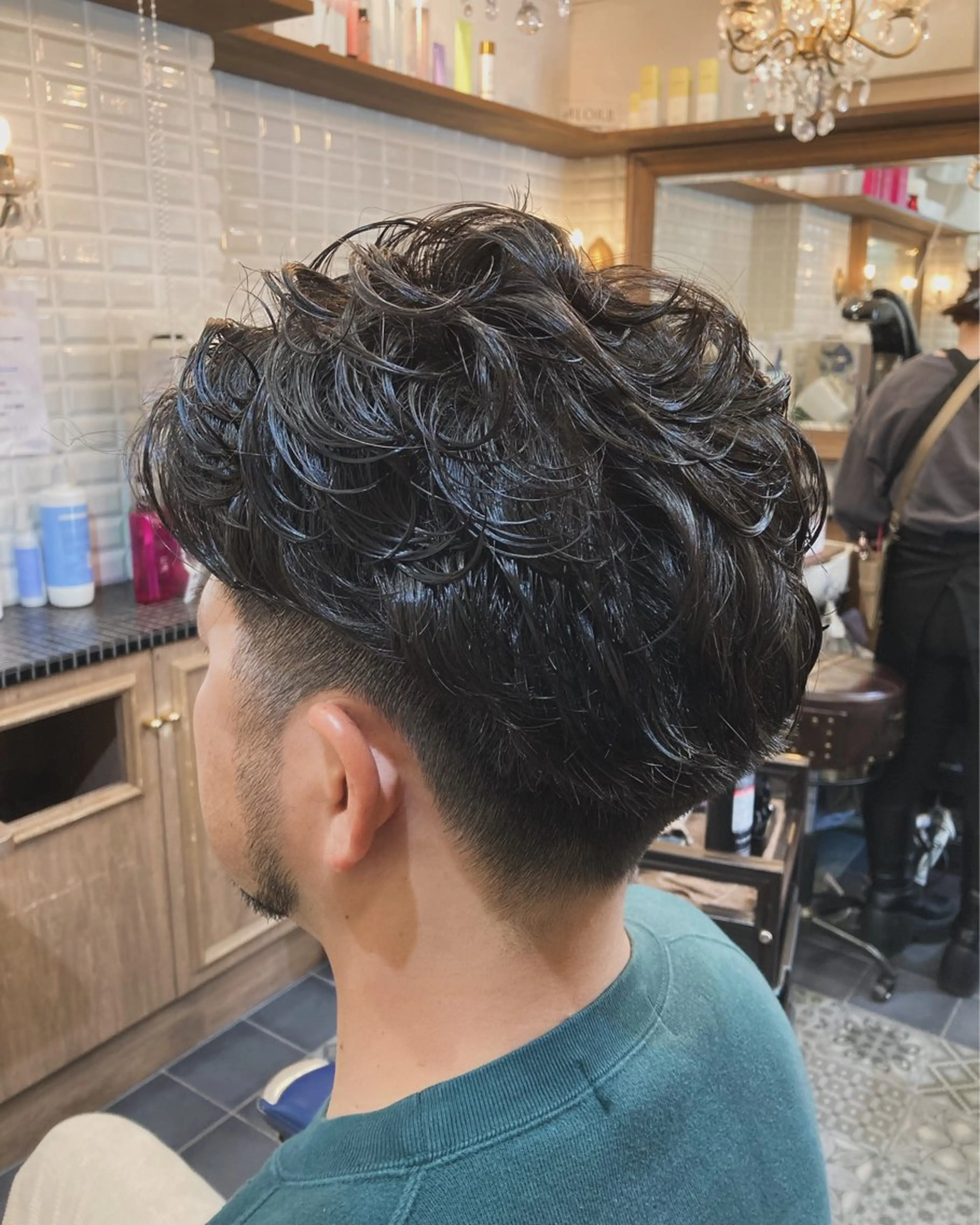 ミディアム メンズ ミディアムパーマ メンズパーマ ルピナス中田店長 山口大地のヘアスタイル