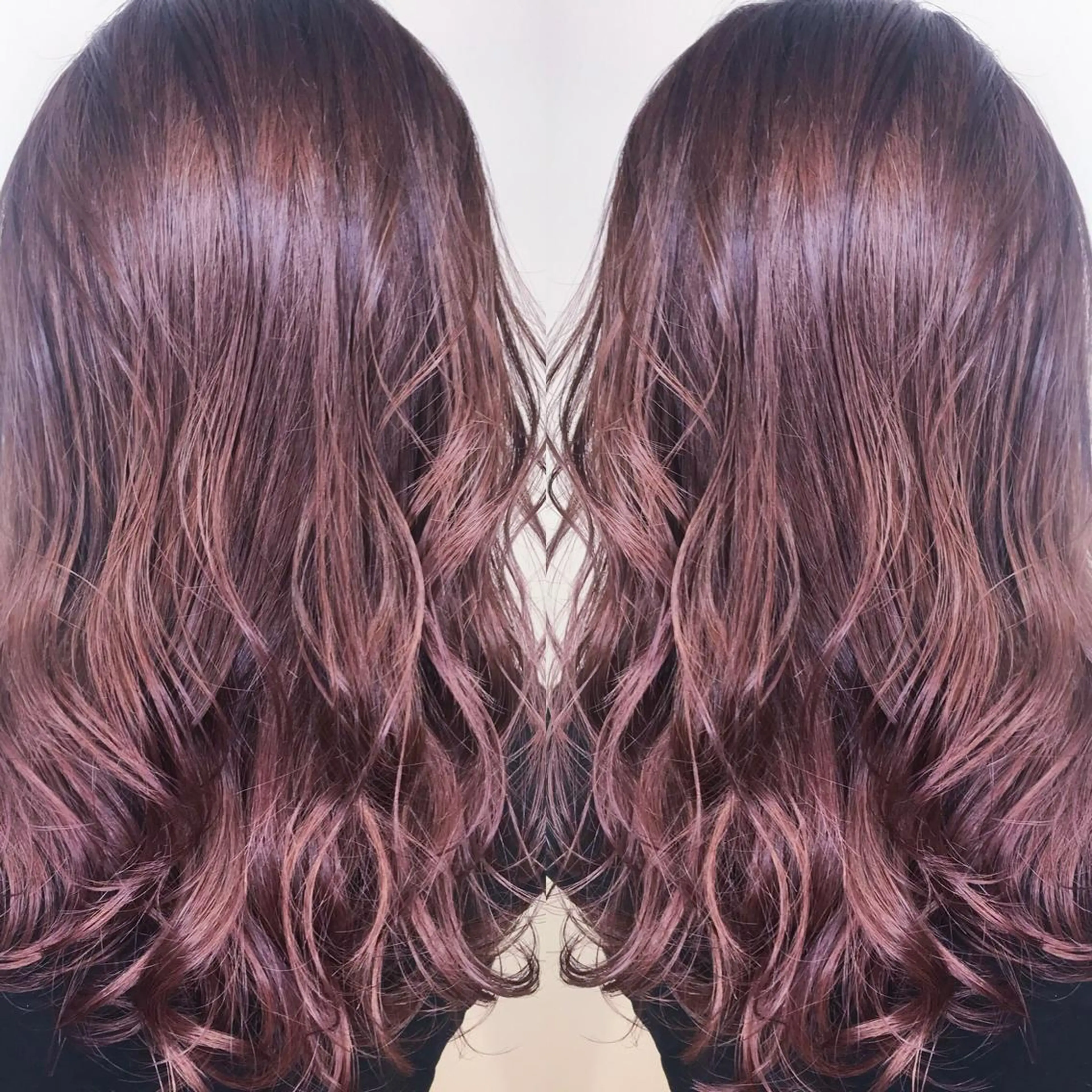 セミロング カラー アッシュ ブリーチ グラデーションカラー イルミナカラー ピンクカラー AMI Hair  supply所属・髪質改善カラー 韓国風レイヤーのヘアスタイル