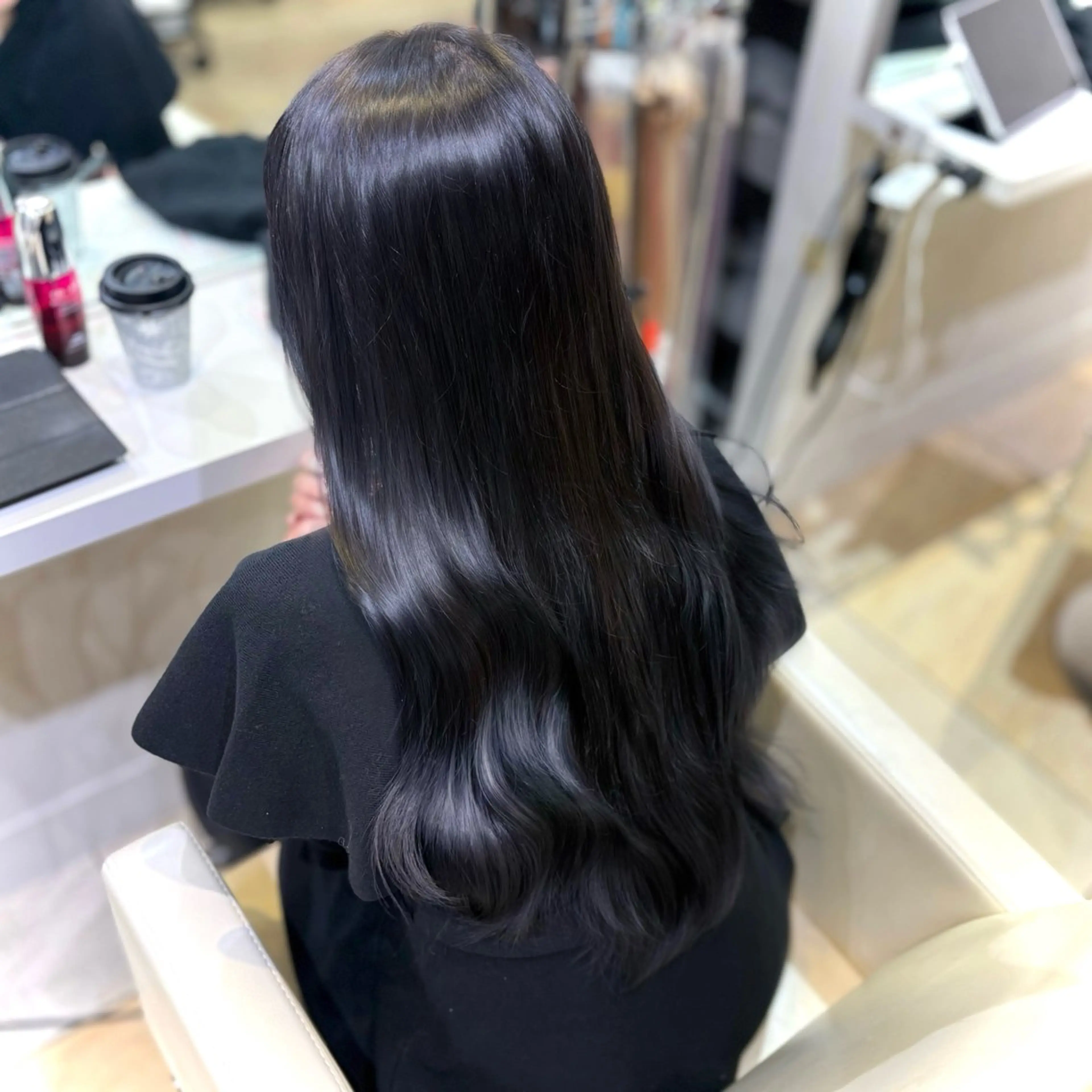 ロング アッシュ アッシュグレー アッシュグレージュ カット ヘアカラー トリートメント 🎀艶髪/韓国❤︎ 新宿Kanaのヘアスタイル