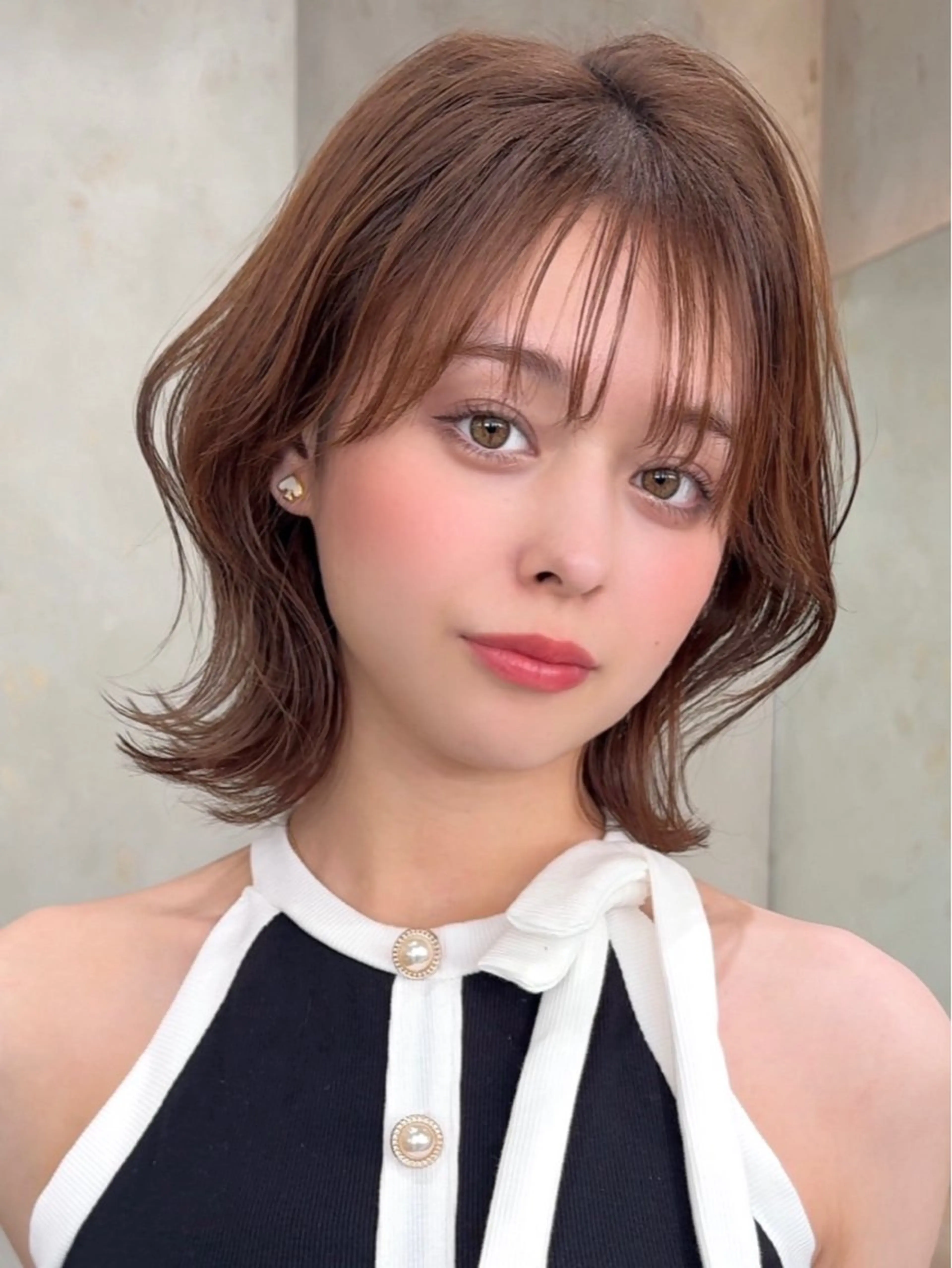 ショート カラー カット ヘアカラー トリートメント 莉乃/縮毛矯正/髪質 改善/艶カラーのヘアスタイル