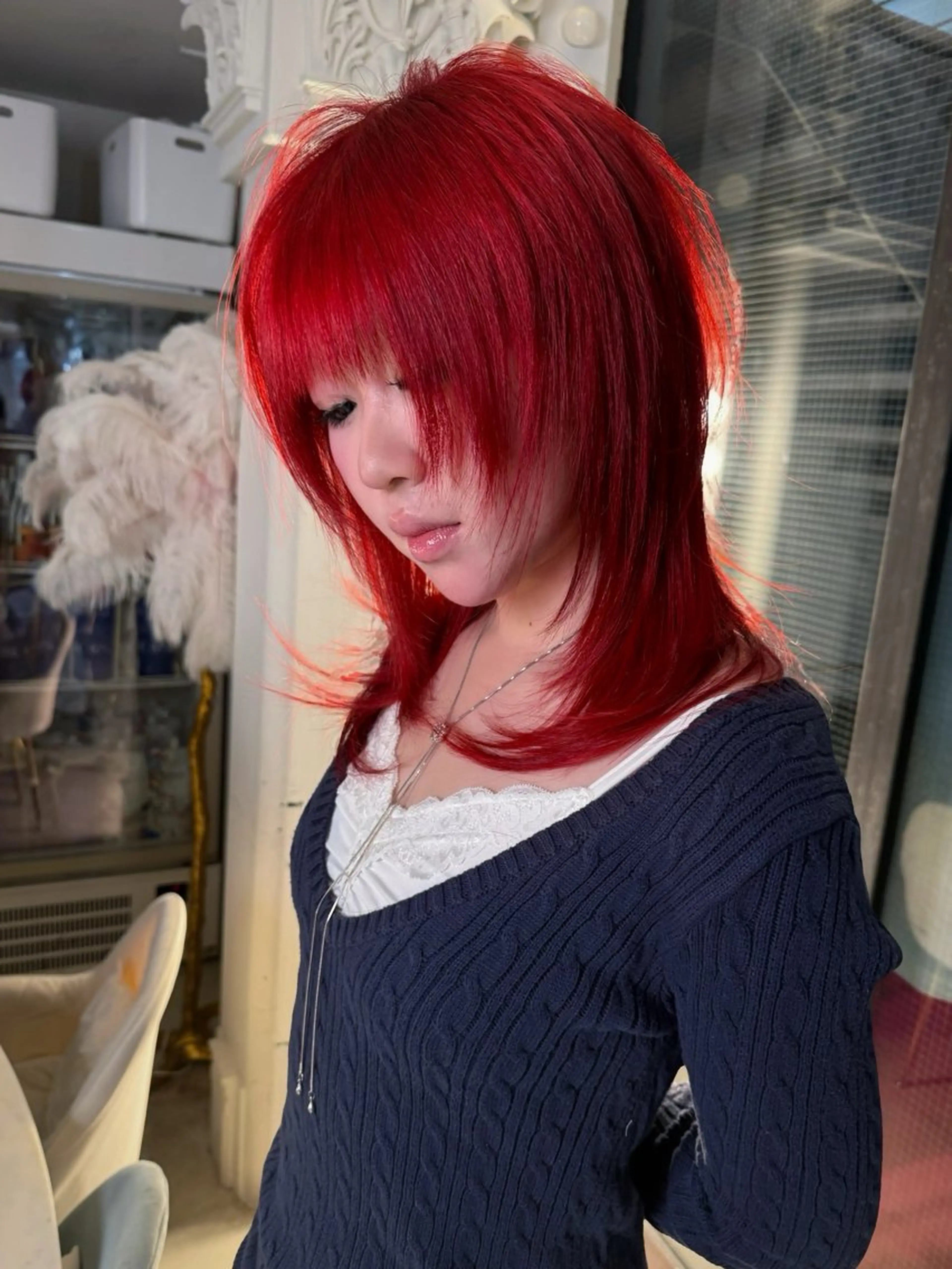 セミロング カラー カット ヘアカラー トリートメント ヘッドスパ ヘアセット HARUNA/原宿/ デザイン/カットのヘアスタイル