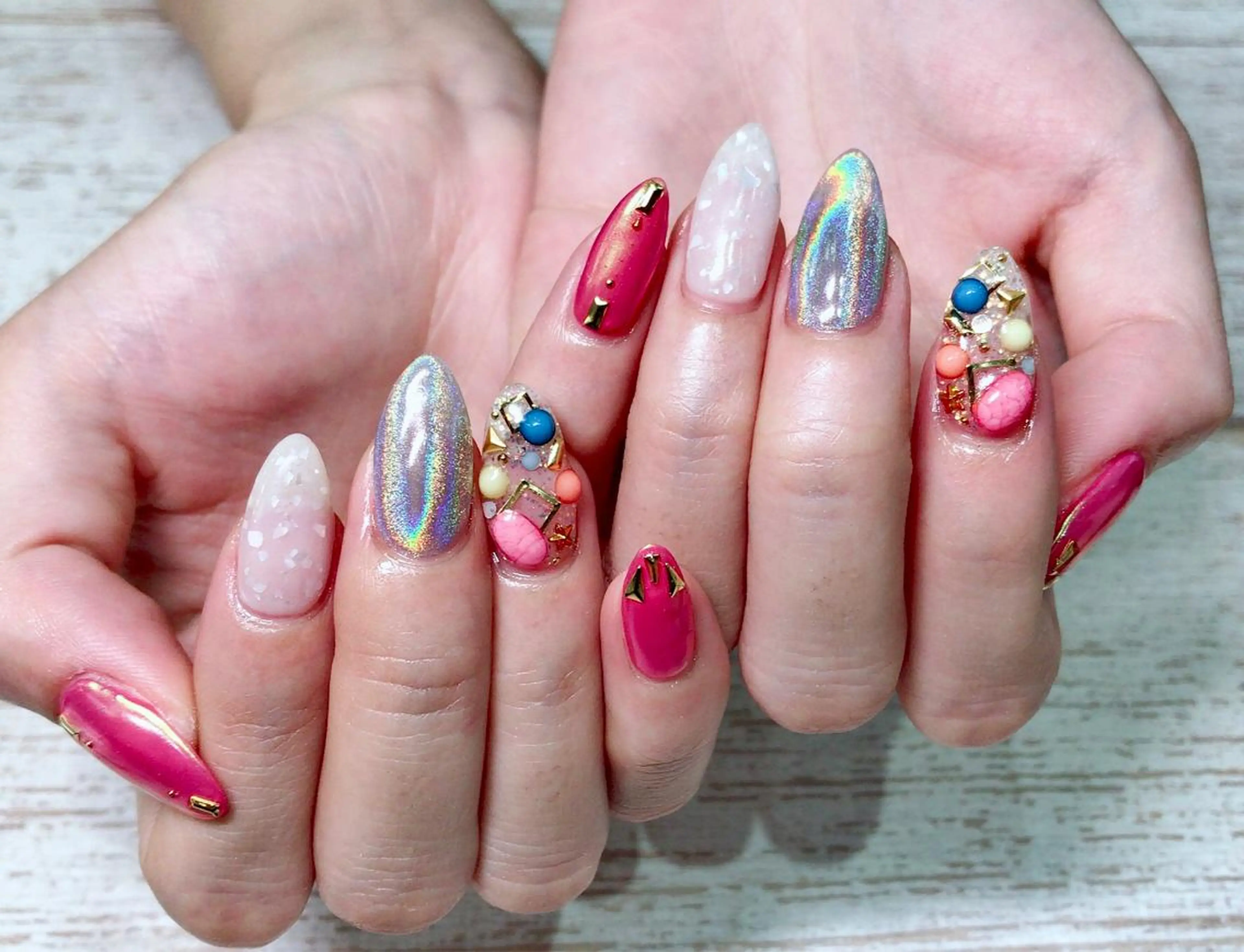 ネイル オーロラネイル Lino+ ネイル&よもぎ蒸しのネイルデザイン