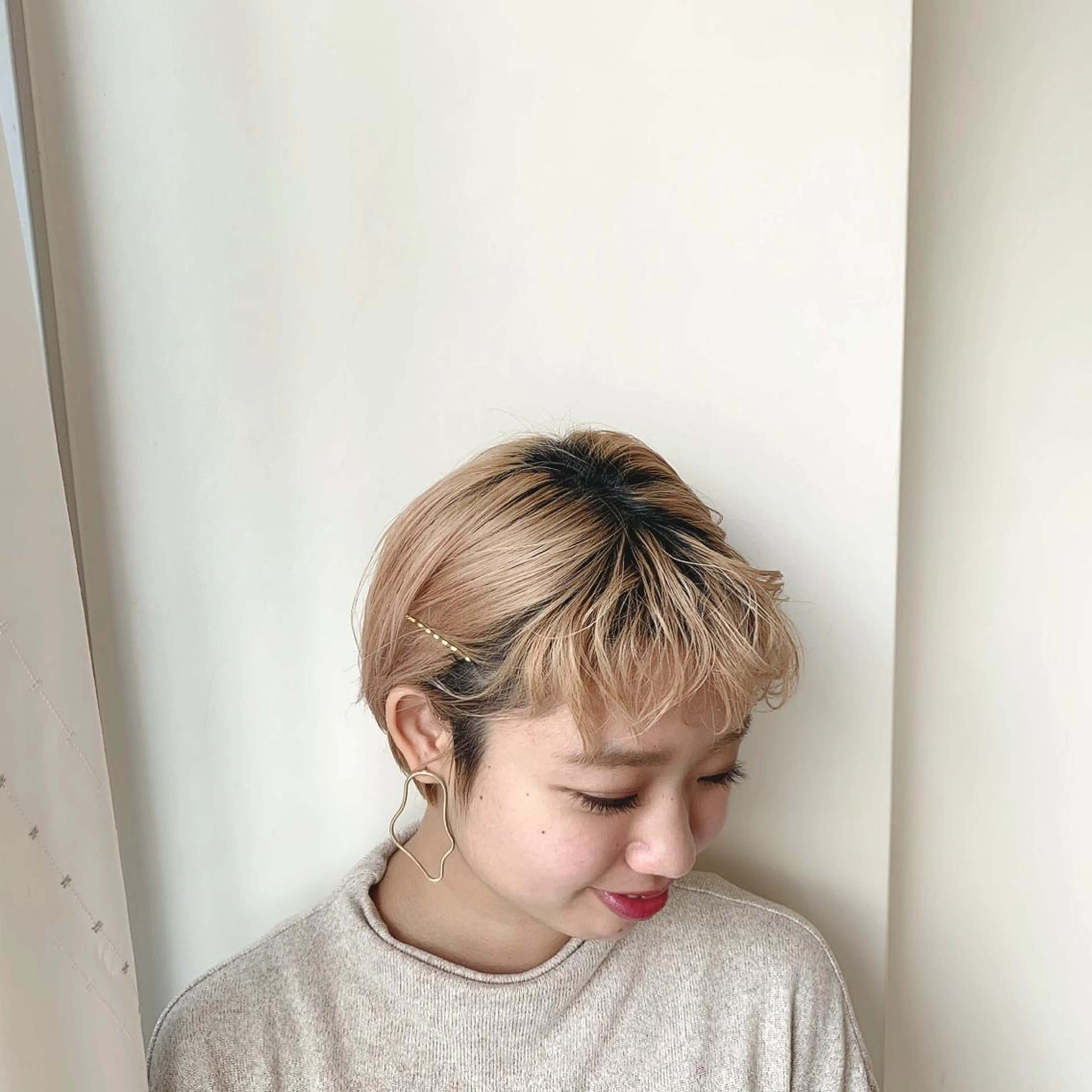 ショート カラー ヘアカラー トリートメント ボブウルフ／ボブ Satsuki【名駅のヘアスタイル