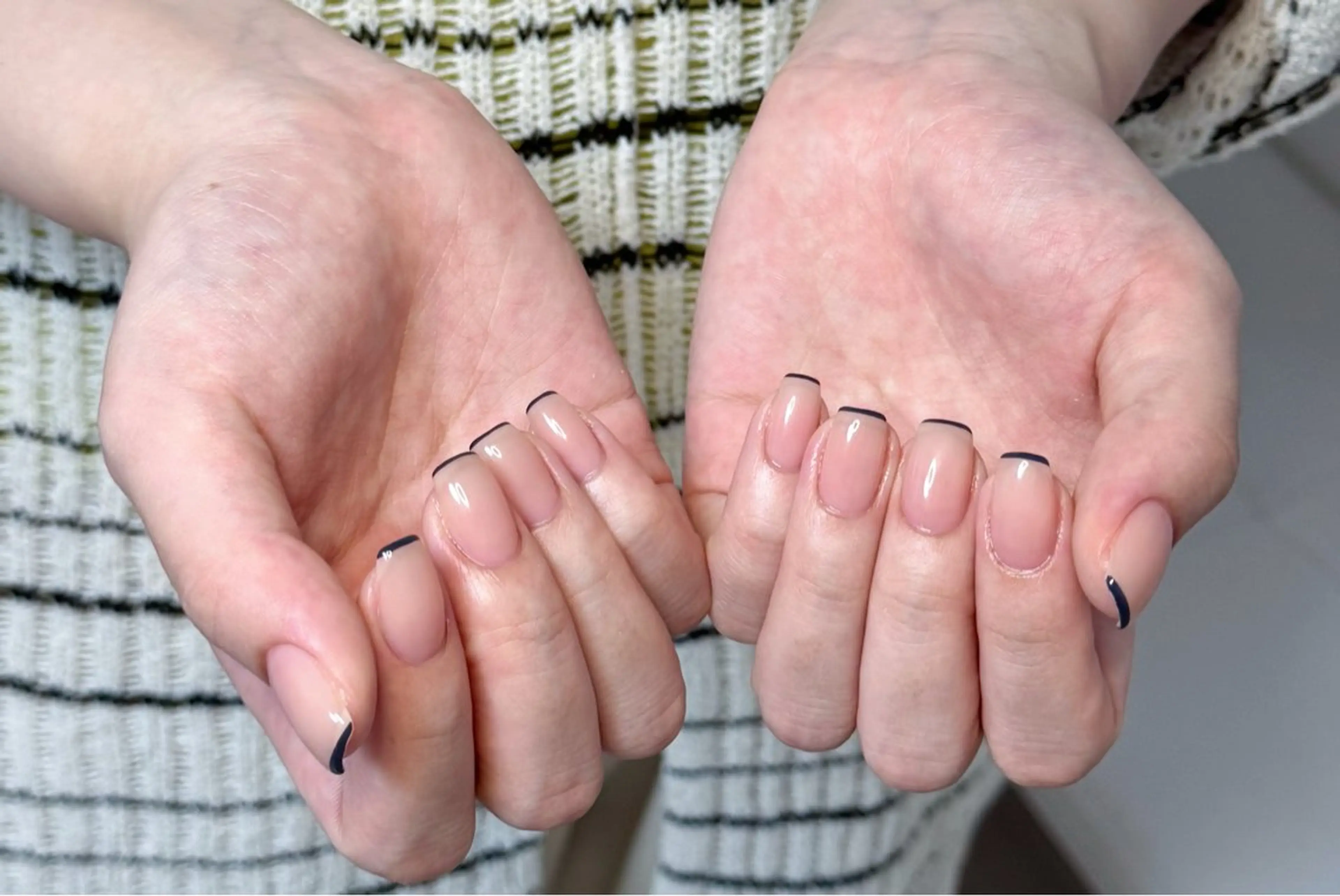 ネイル アートネイル オーロラネイル チークネイル フレンチネイル ガラスフレンチ ハンドネイル 🎀🎀YooLi Nail Salonのネイルデザイン