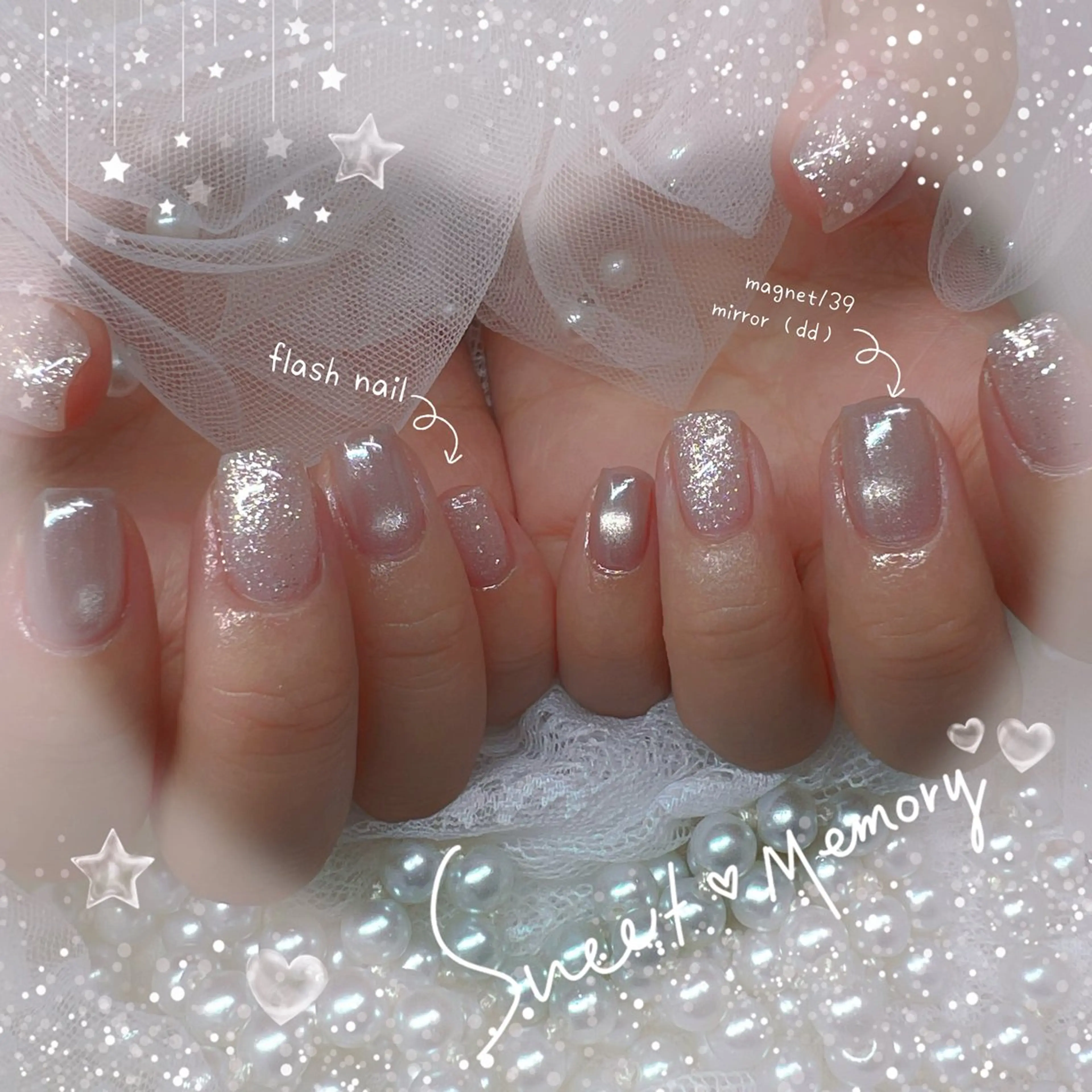 ネイル チークネイル フレンチネイル ガーリー ガラスフレンチ グラデーション ハンドネイル Chill Nailsalonのネイルデザイン