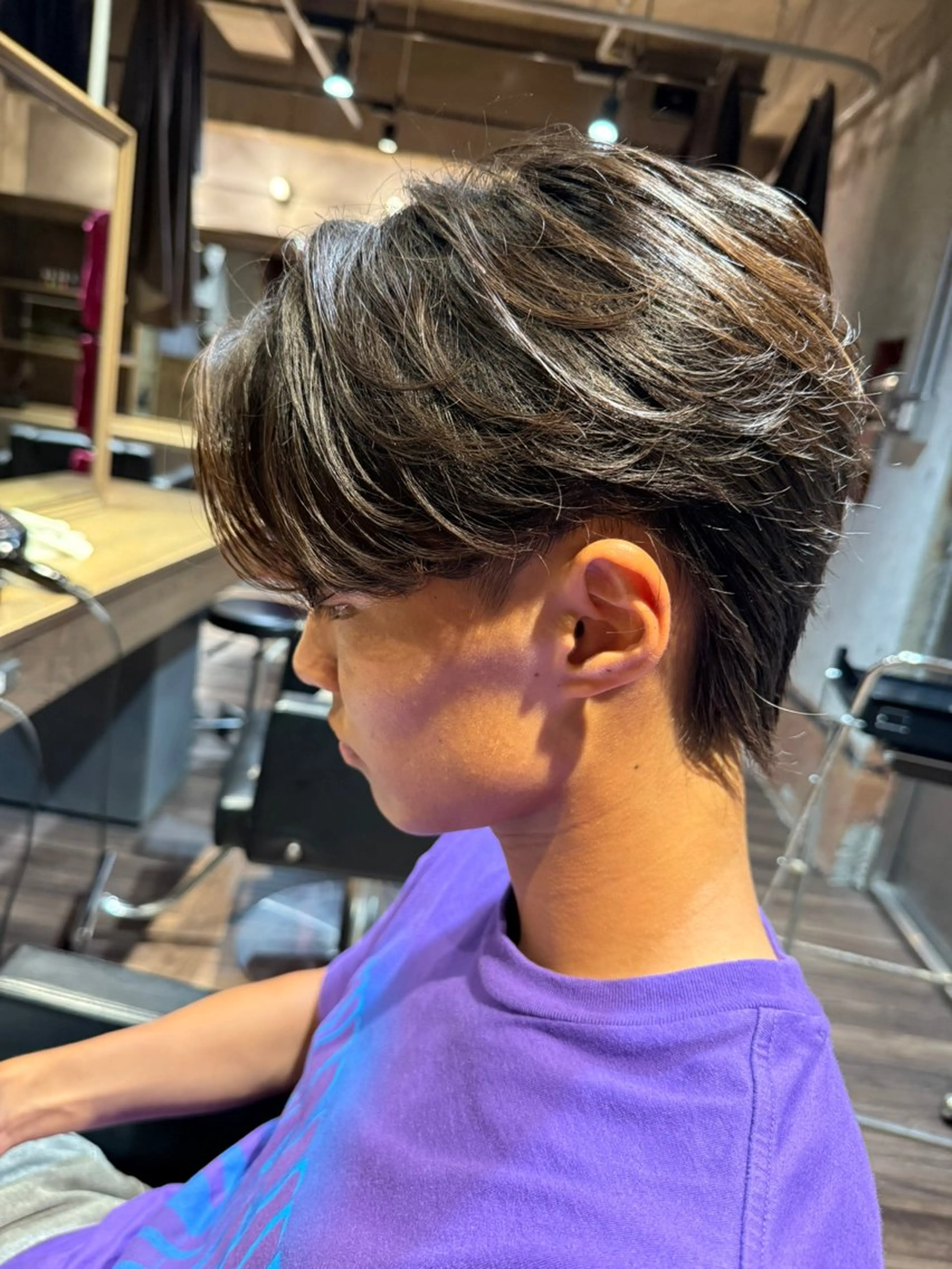 ショート パーマ メンズ センターパート フェザーパーマ メンズパーマ カット パーマ メンズ/佐藤 恒輝のヘアスタイル