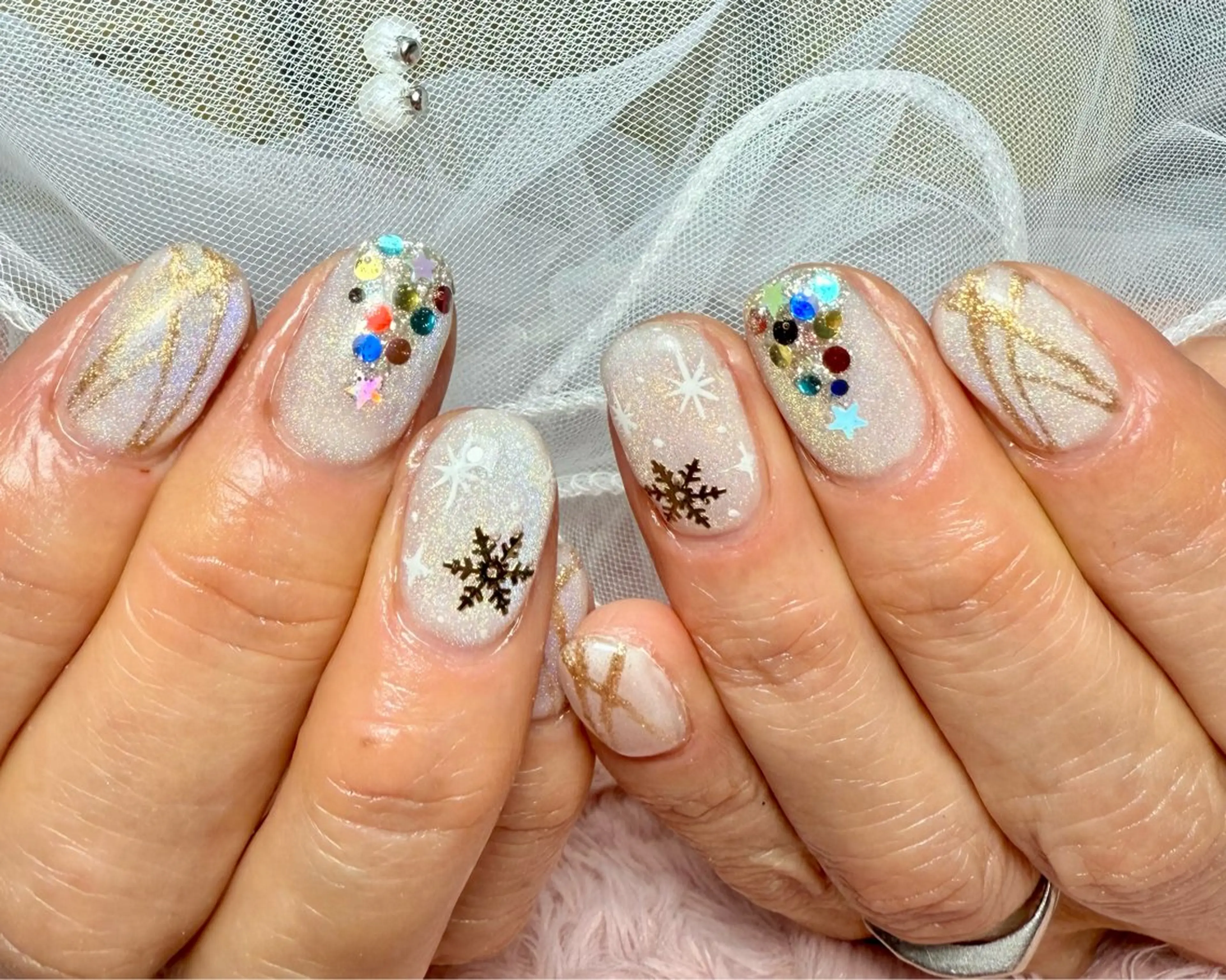 ネイル アートネイル チークネイル フラッシュネイル フラッシュマグ フレンチネイル M.N_ nailのネイルデザイン