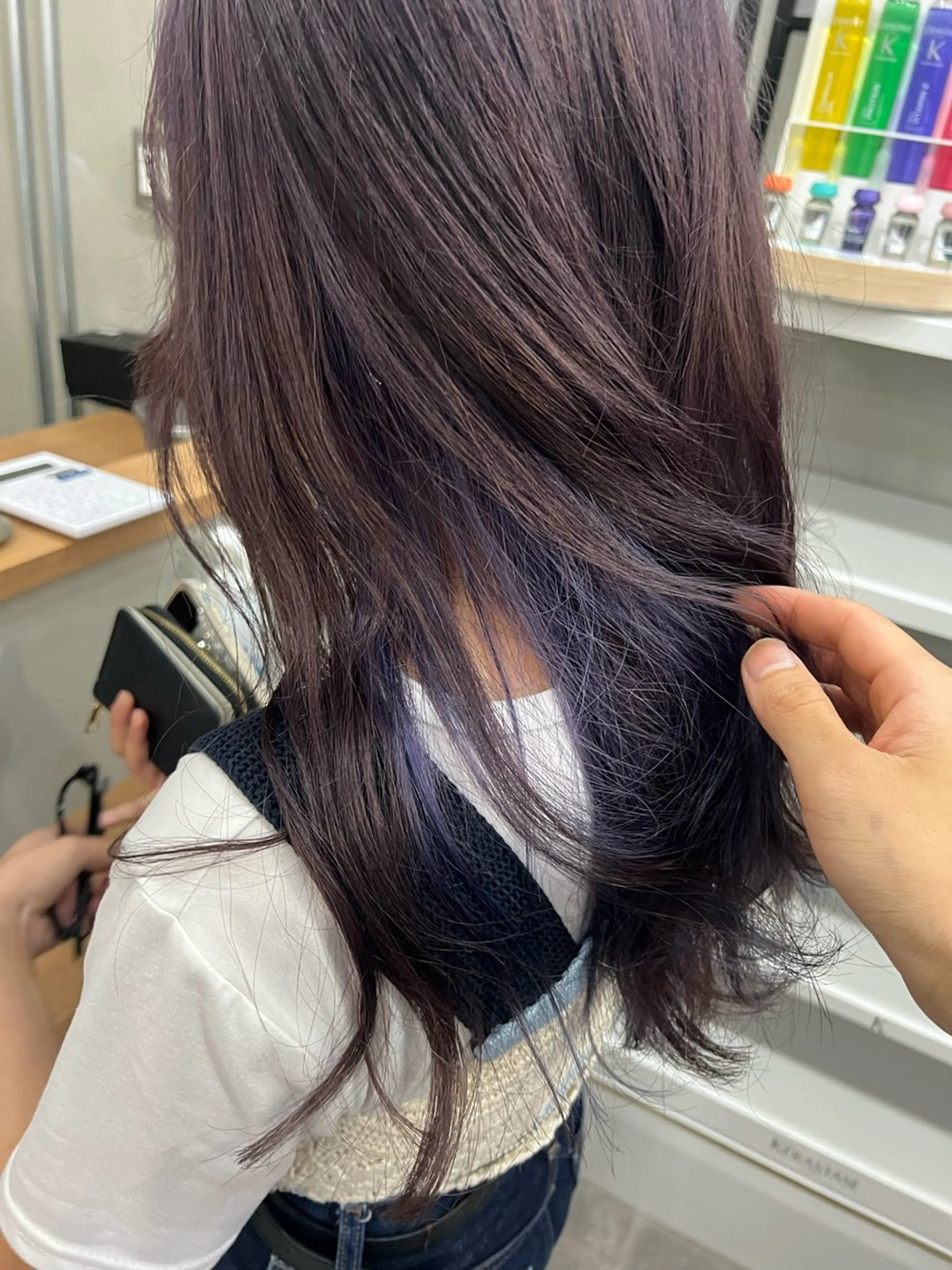 ロング パープルカラー 小顔カット/髪質改善 /  店長 河井雄貴のヘアスタイル