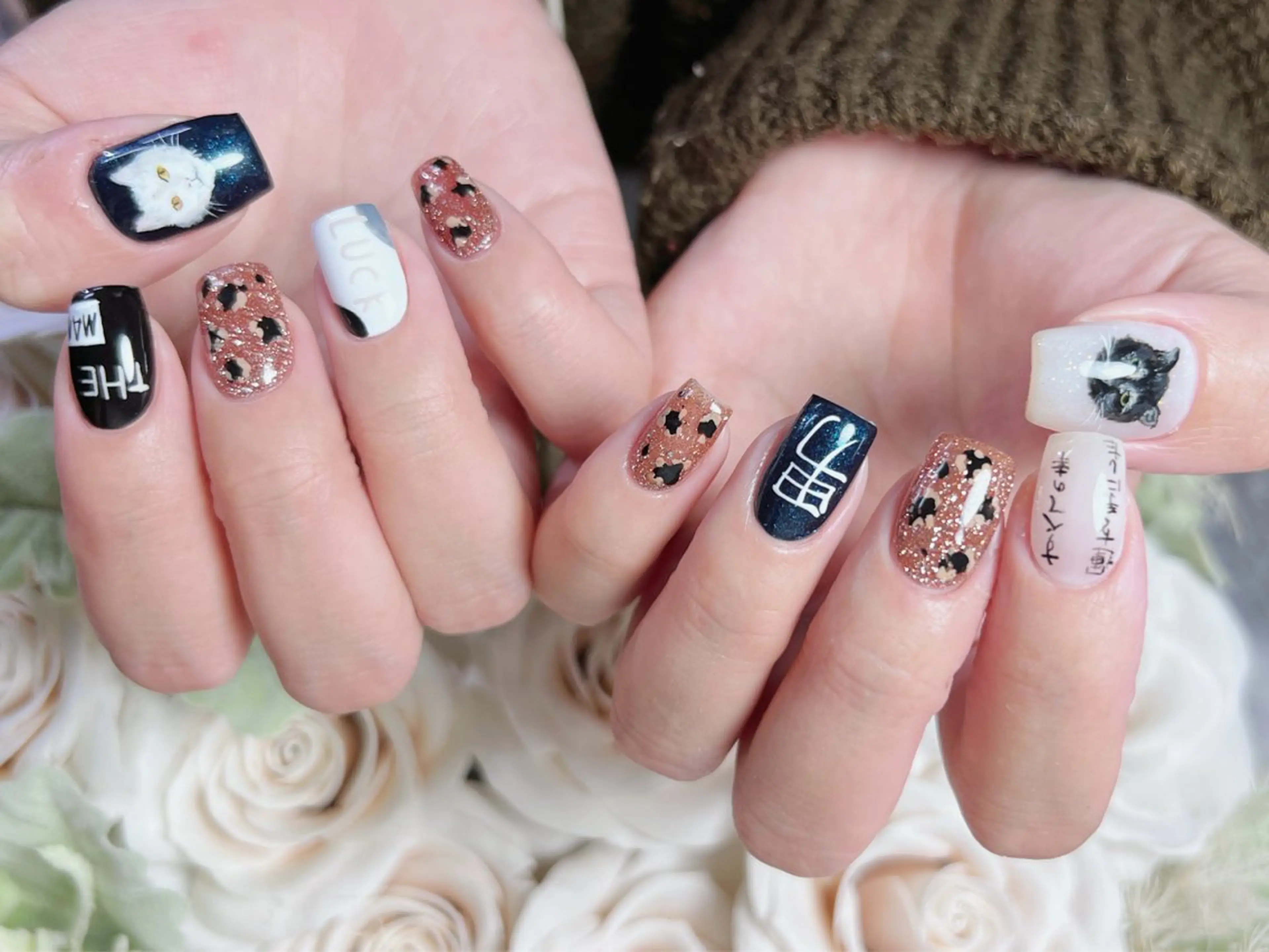 ネイル ロングネイル 持ち込み スカルプネイル 冬ネイル クリスマス ハンドネイル Painty所属・Painty nailのネイルデザイン