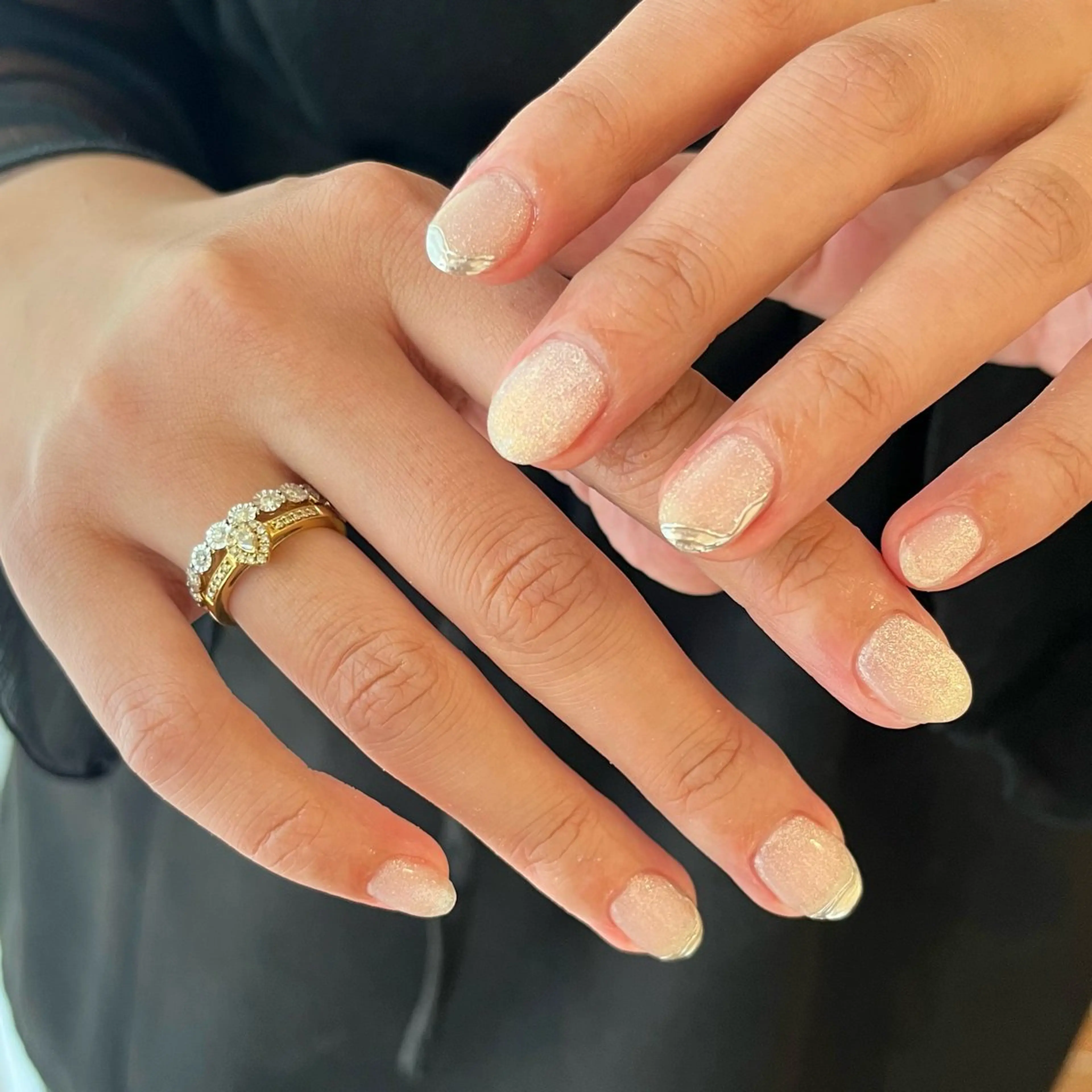 ネイル アートネイル マグネットネイル ミラーネイル シルバー シンプルネイル ハンドネイル ballie／小野原 なつみのネイルデザイン