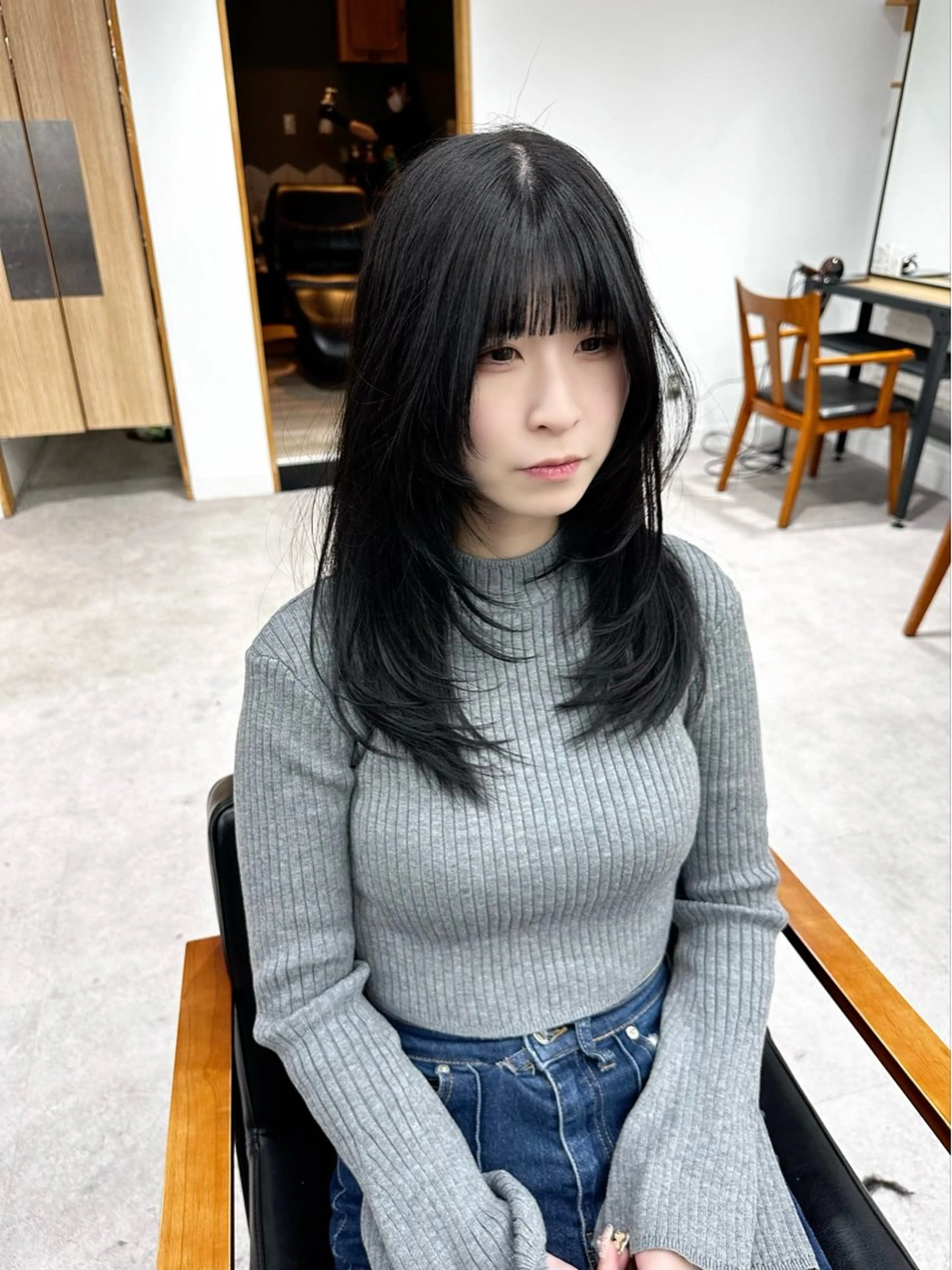 セミロング カラー パーマ ヘアアレンジ メンズ キッズ 似合わせカット /レイヤーカット🌿のヘアスタイル