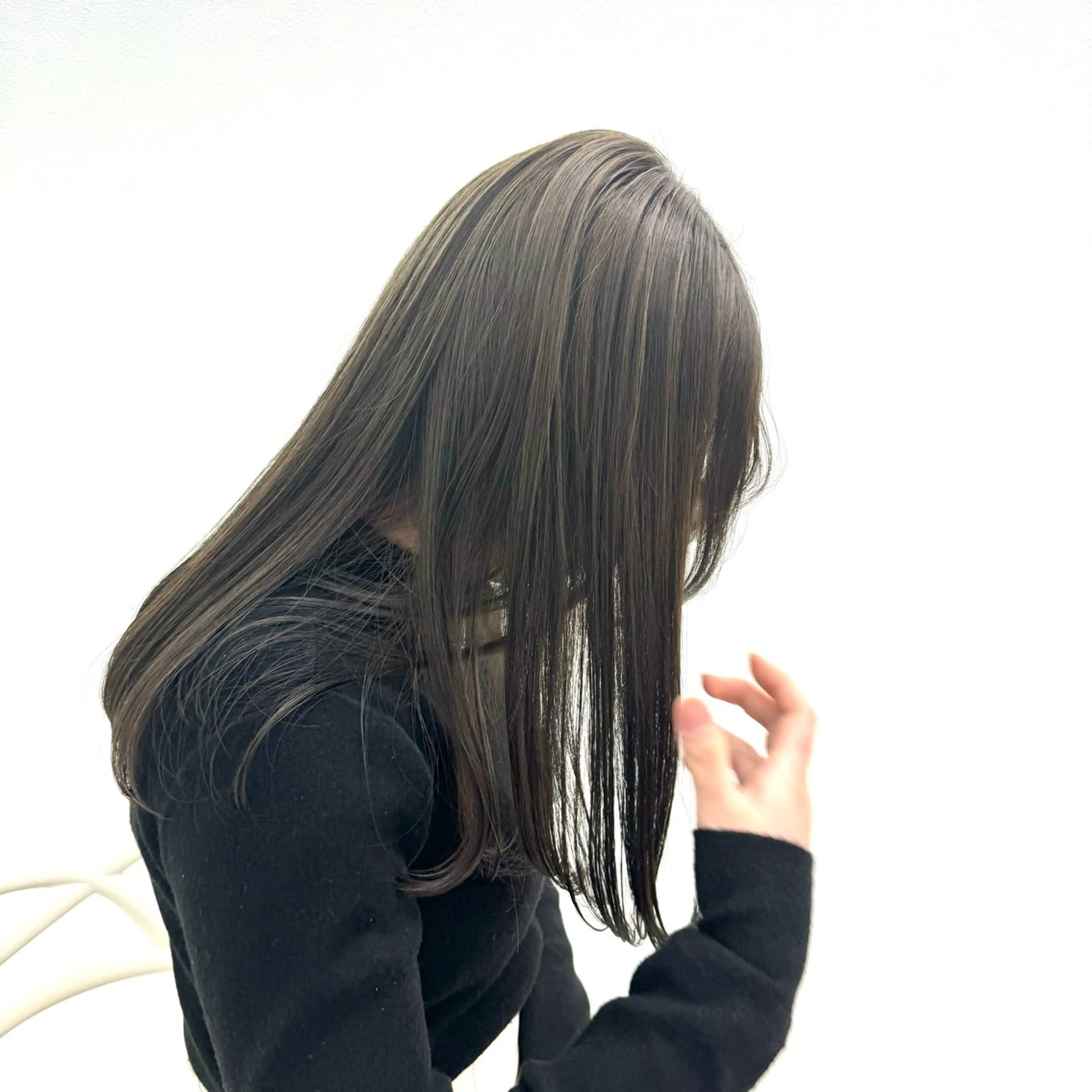 セミロング カラー カット ヘアカラー トリートメント ヘッドスパ ヘアセット ブリーチなし🤍透明 感カラー🤍しゅうじのヘアスタイル