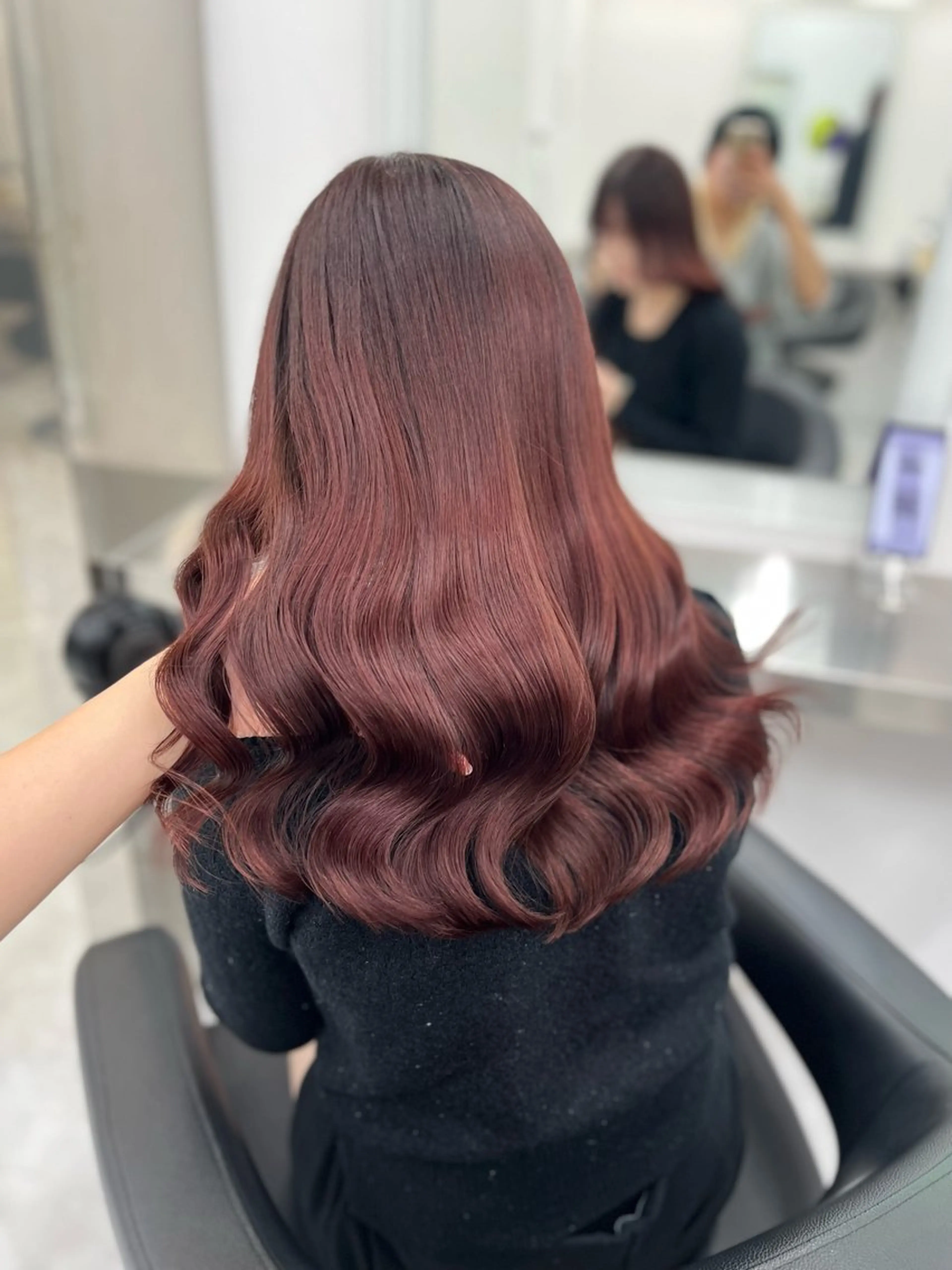 ロング ヘアカラー トリートメント ヘッドスパ ヘアセット 💗韓国暖色ヘア NO.1💗🪽のヘアスタイル