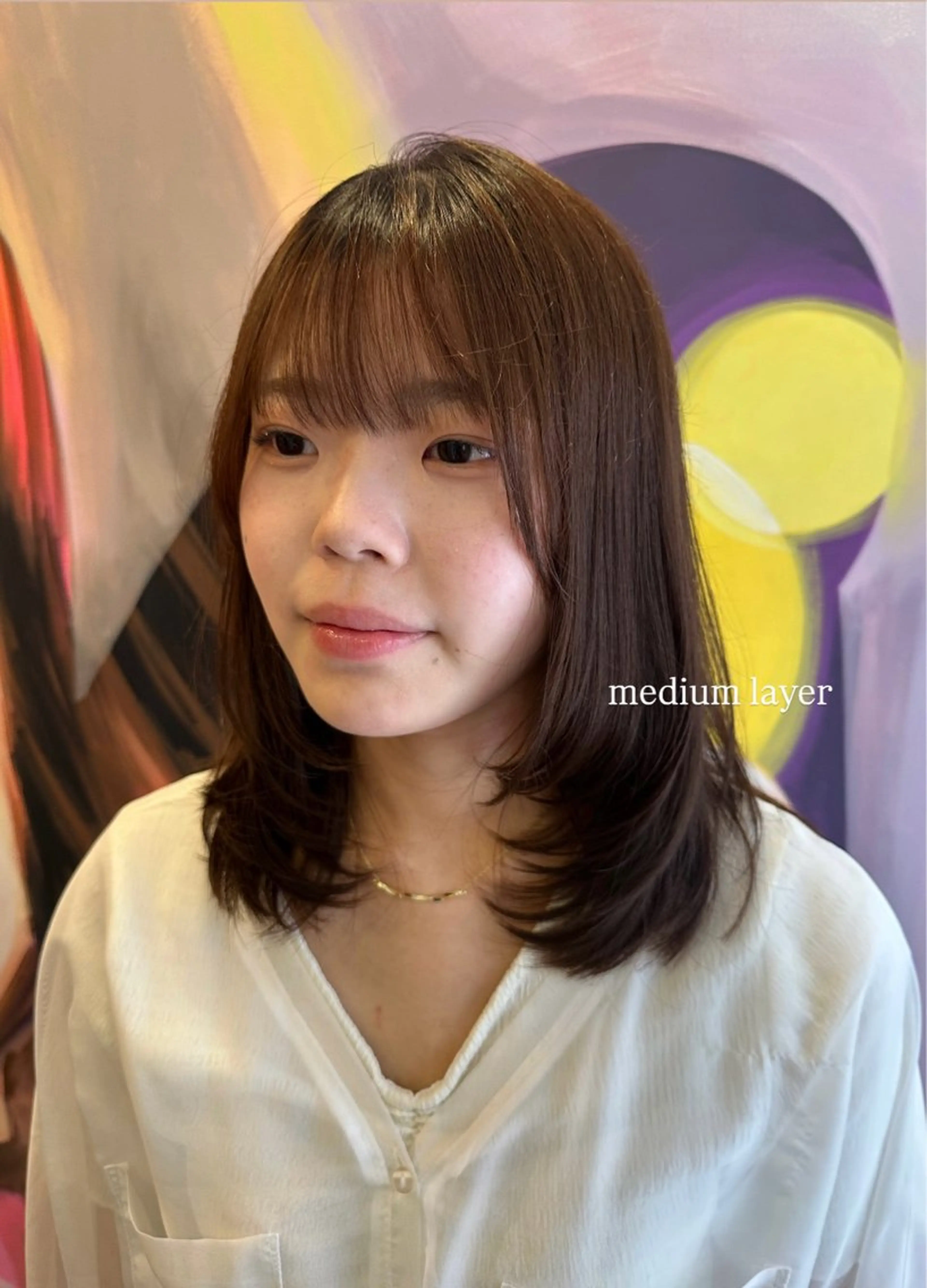 ミディアム カラー ミディアムレイヤー レイヤーカット 🇰🇷韓国ｽﾀｲﾙ ﾚｲﾔｰ/ayanaのヘアスタイル