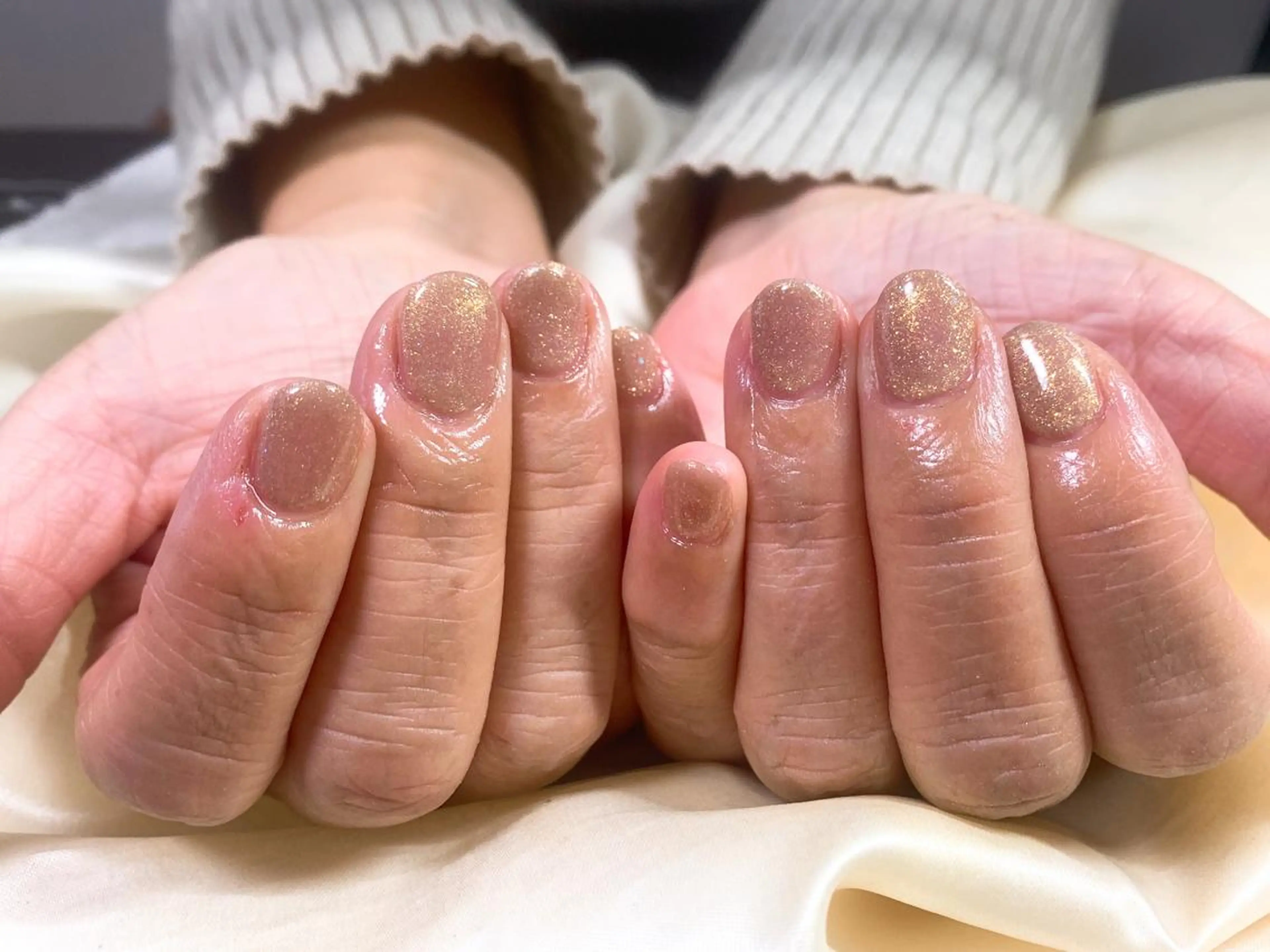 ネイル キラキラネイル ラメ(グリッター) ワンカラーネイル ハンドネイル Mogu nail 二子玉川のネイルデザイン