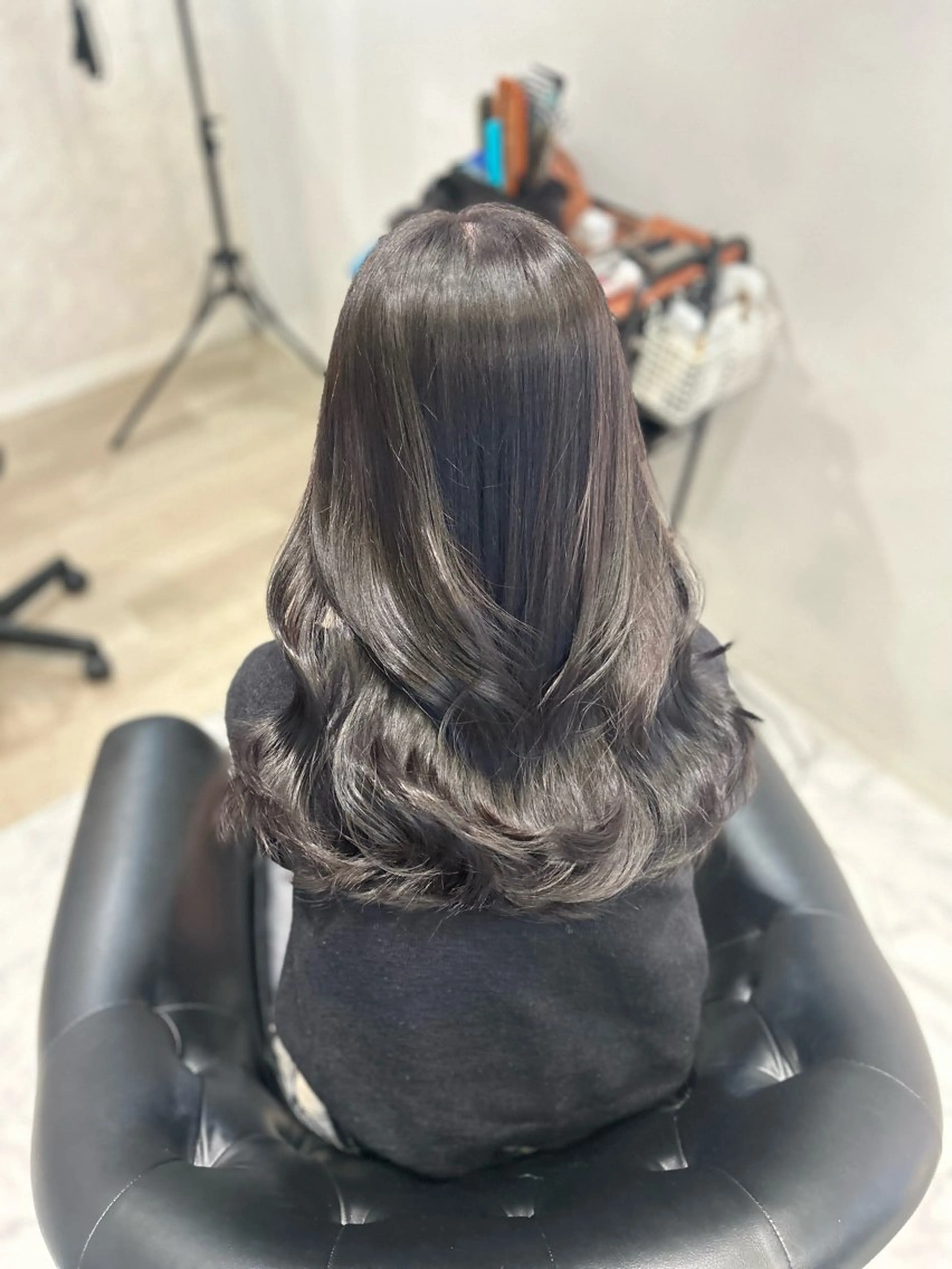 セミロング カラー カット ヘアカラー トリートメント &chaLme   心斎橋所属・emi/髪質改善/ 韓国風/艶カラーのヘアスタイル